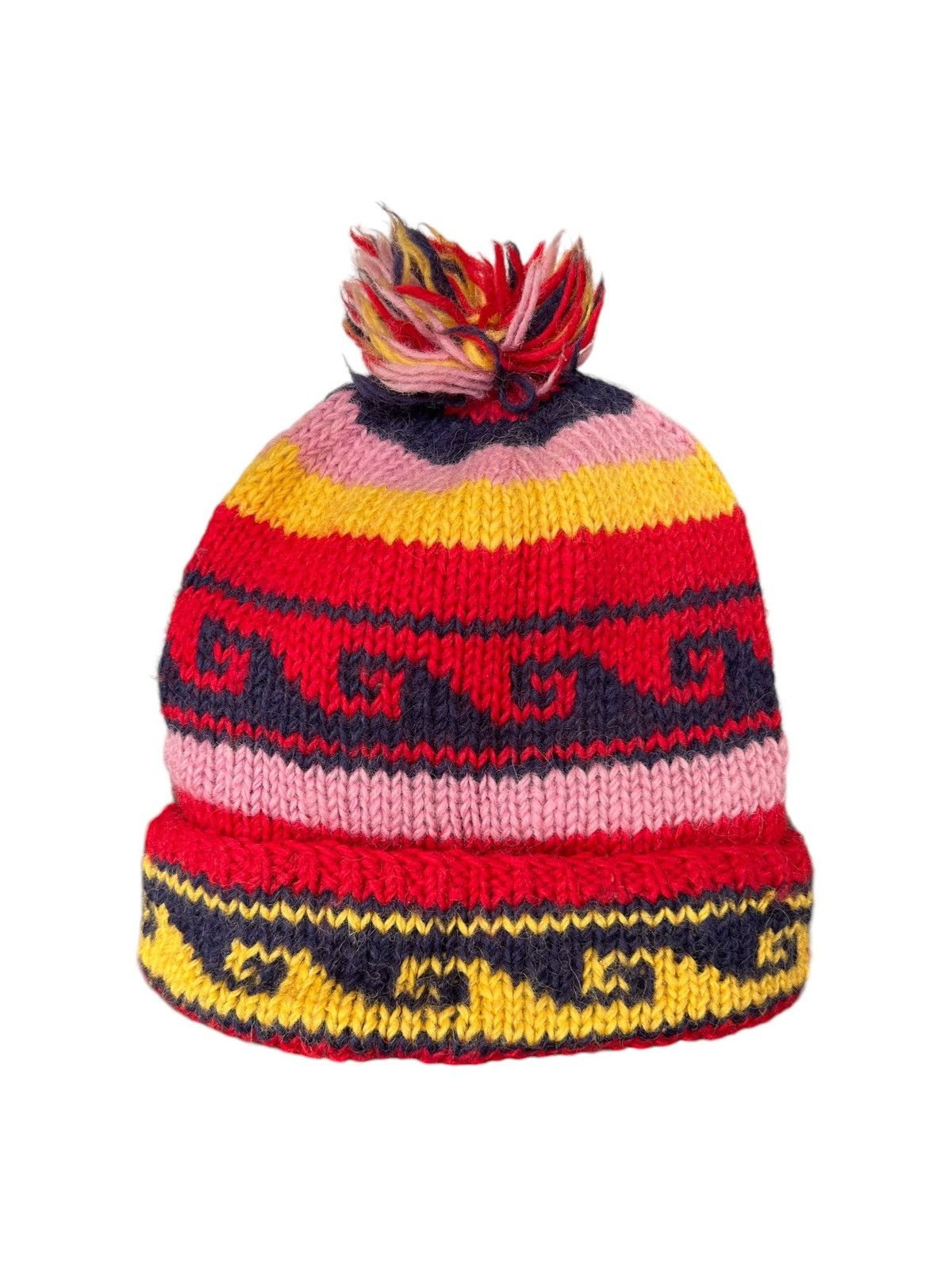 Japanese Brand × Kapital × Vintage Crochet Knitted handmade Rare Design Beanie Hats☠️☠️ Size ONE SIZE - 7 Thumbnail