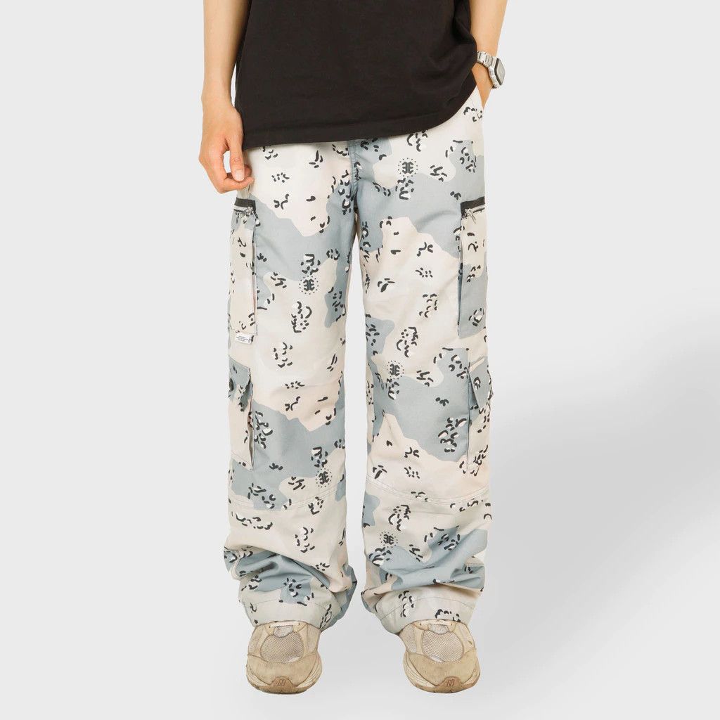 Designer × Jean Epidemic Long Cargo Baggy Pants Chocochip Blue Size US 34 / EU 50 - 1 Thumbnail