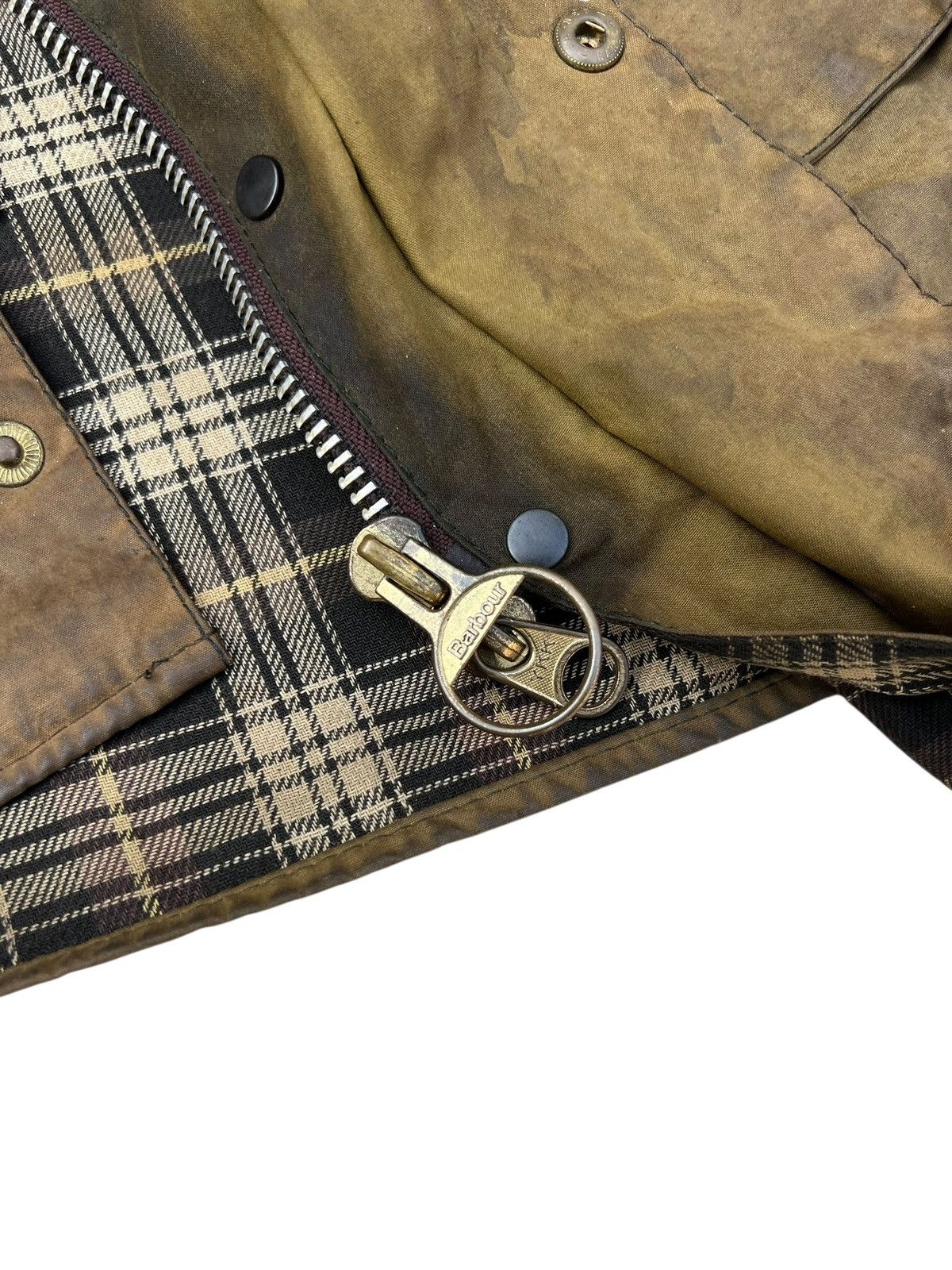 Barbour Trashed Vintage Barbour Beaufort Distressed Waxed Jacket Size US S / EU 44-46 / 1 - 13 Thumbnail