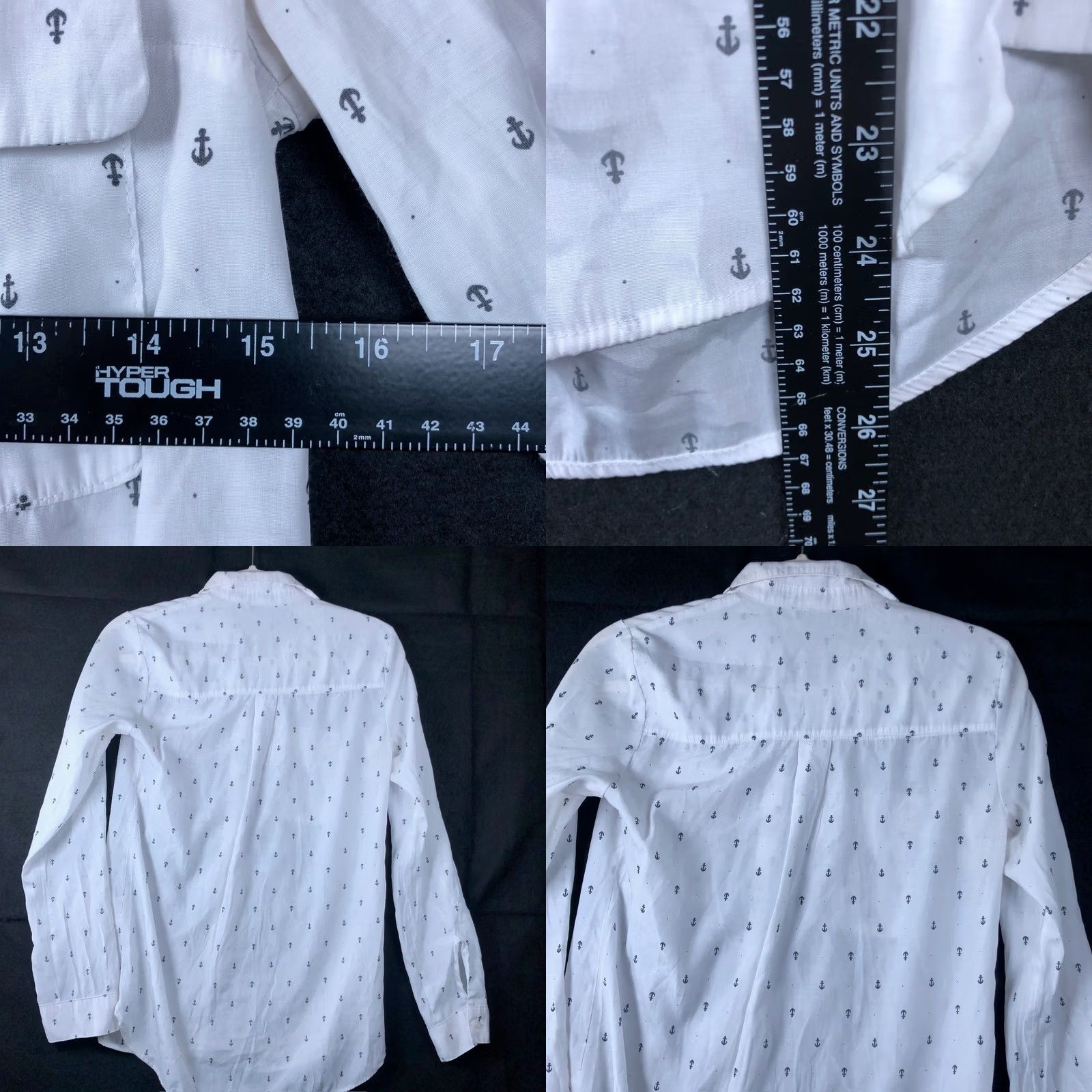Express Express Womens Shirt White Anchor City Shirt Button Down Roll Tab Sleeve XS Size XS / US 0-2 / IT 36-38 - 8 Thumbnail