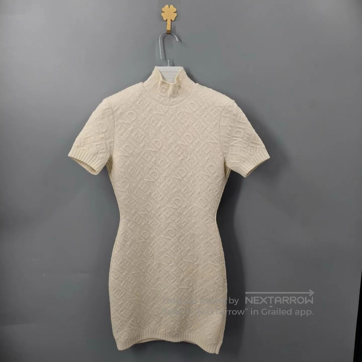 Fendi FENDI Off-White All-Over Embossed Logo Dress| Size XS / US 0-2 / IT 36-38 - 1 Thumbnail