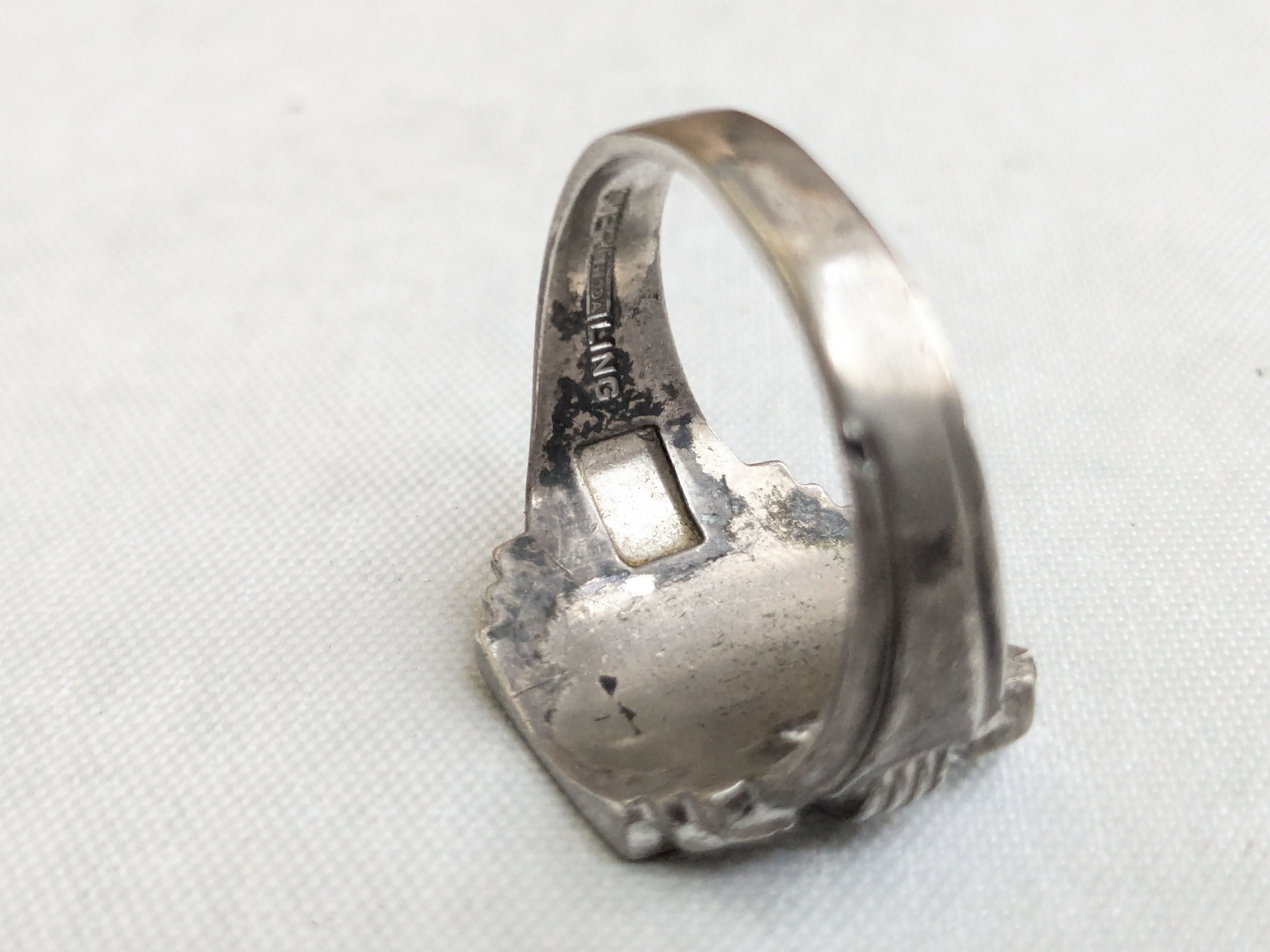 Jewelry Vintage Sterling Silver Signet Ring 11.25 Rectangle Monogram Size ONE SIZE - 9 Thumbnail