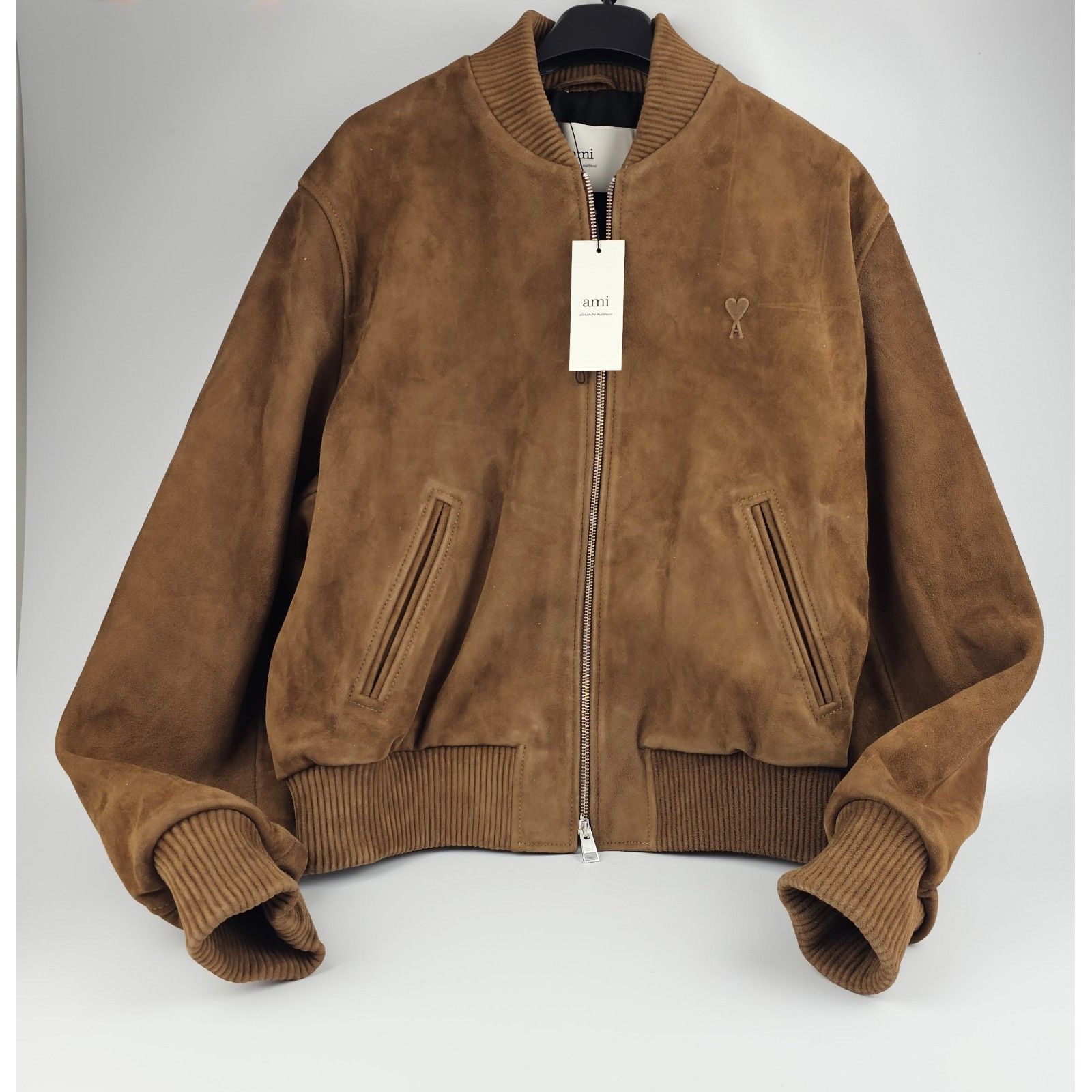AMI AMI PARIS Brown Suede Bomber Jacket New & Authentic (Men's s Size US L / EU 52-54 / 3 - 5 Thumbnail