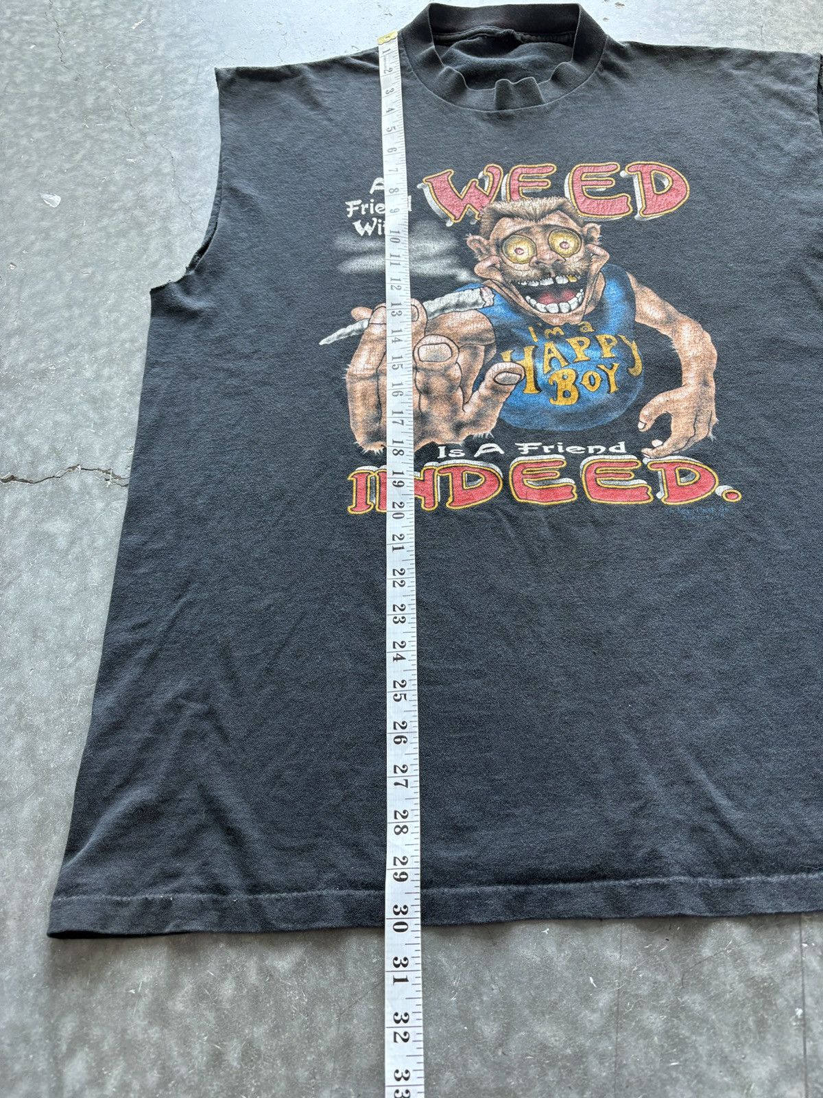 Vintage Vintage 90s A Friend With Weed Graphic Tee Size US XL / EU 56 / 4 - 9 Thumbnail