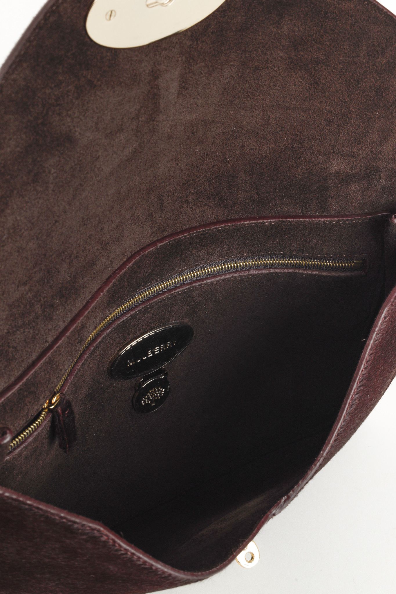 Mulberry Mulberry Willow Burgundy Croc Embossed Pony Hair Clutch Size ONE SIZE - 9 Thumbnail
