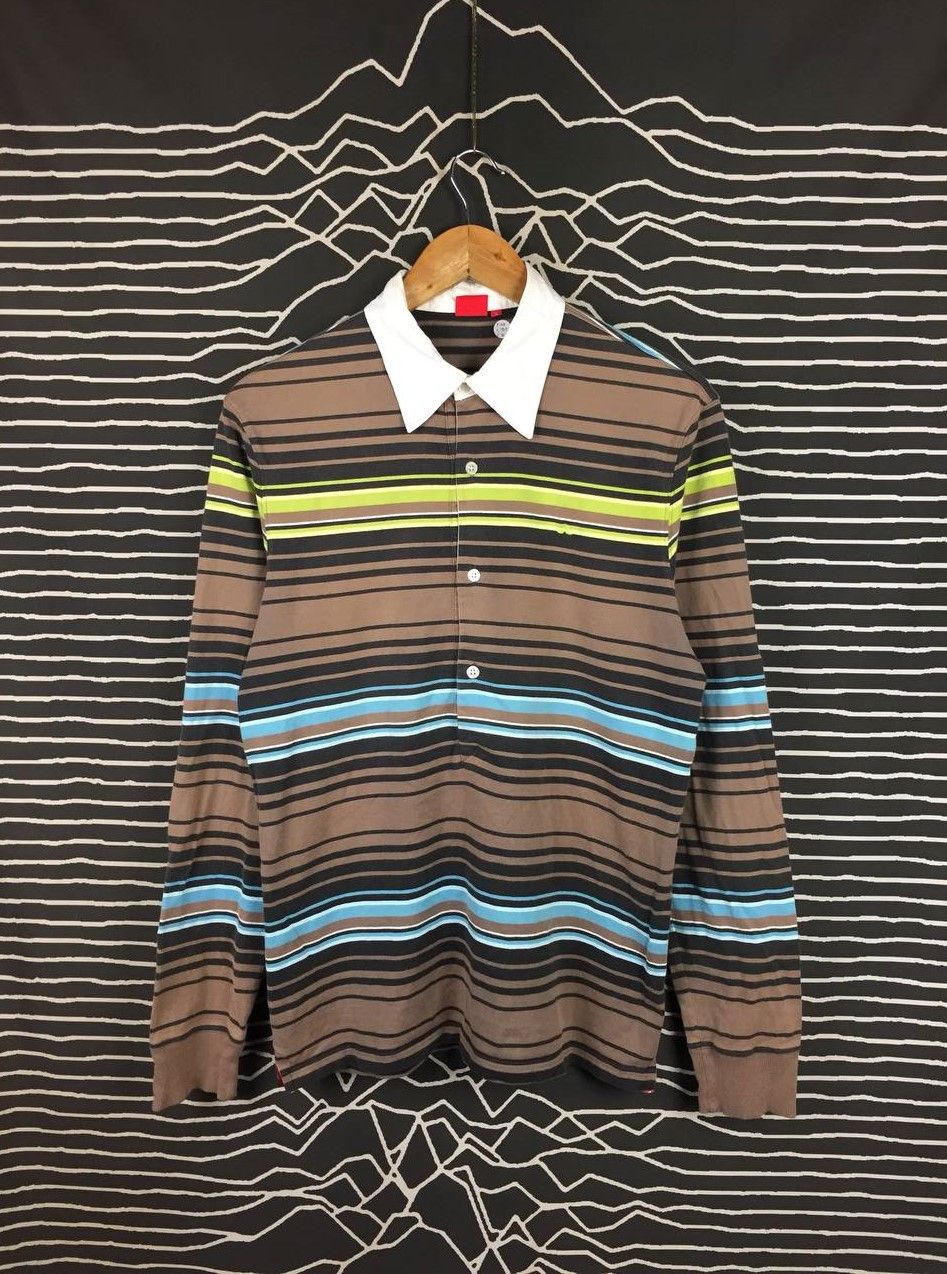 J.Lindeberg J.Lindeberg Stockholm Multi Stripe Preppy Polo Shirt Size US M / EU 48-50 / 2 - 2 Thumbnail
