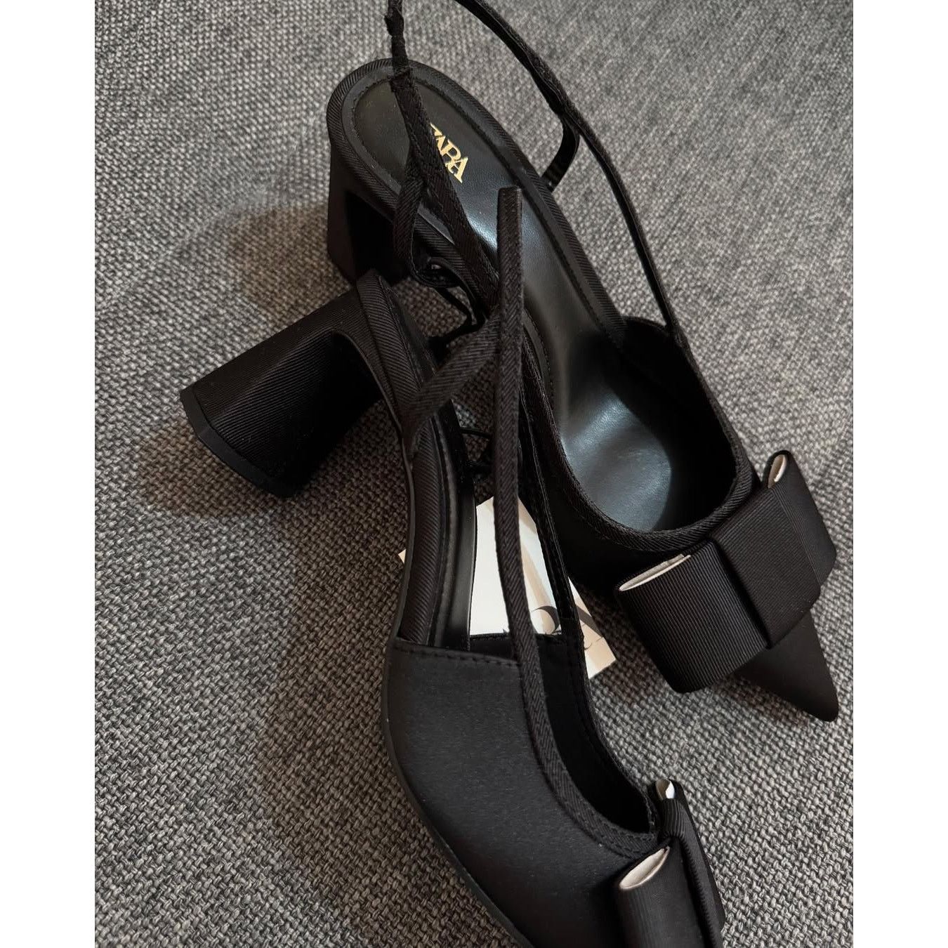 Zara ZARA Black Slingback Heels NWT Size US 8 / IT 38 - 12 Thumbnail