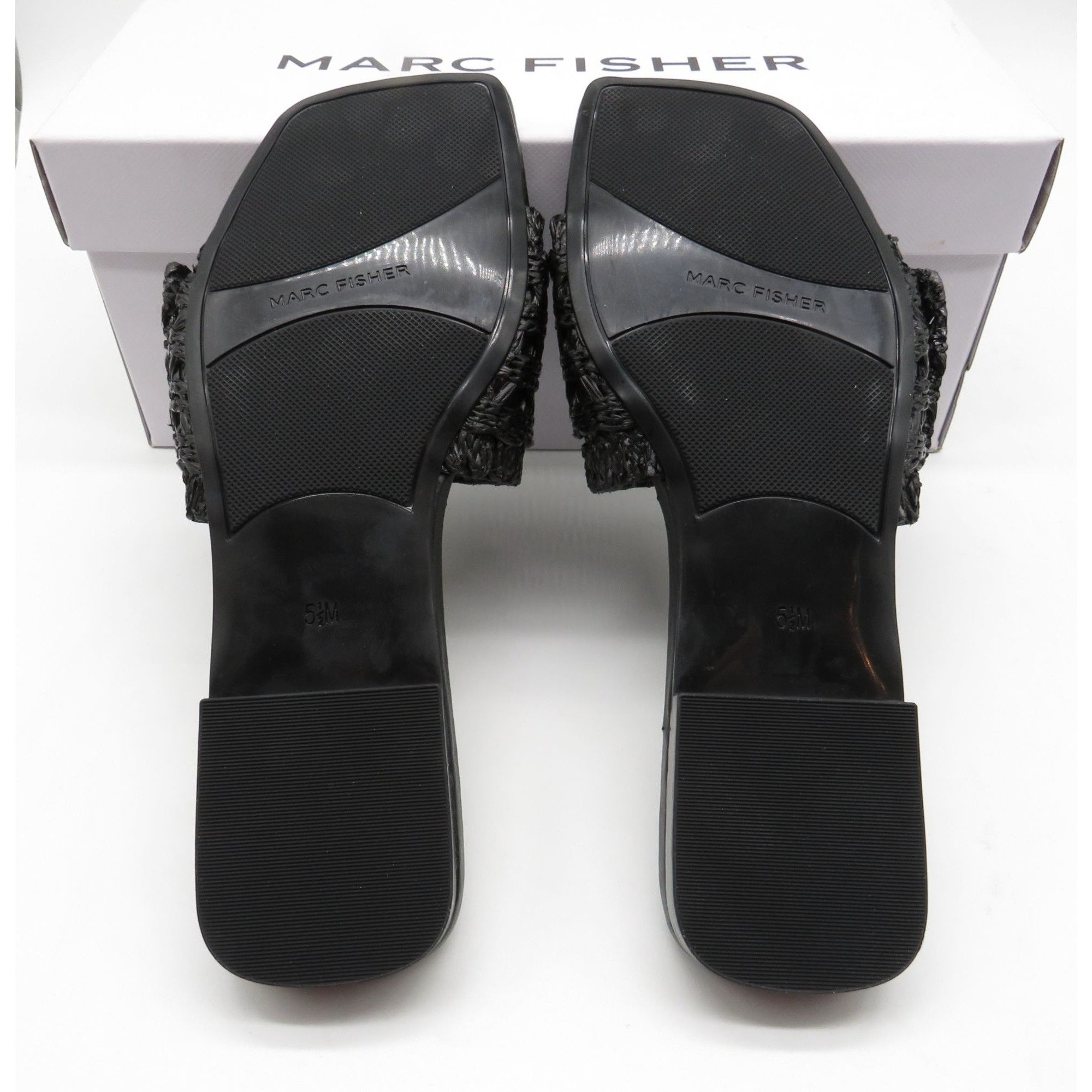 Marc Fisher Marc Fisher Womens Black Loree Raffia Buckle Slide Sandals 5 Size US 5.5 / IT 35.5 - 8 Thumbnail