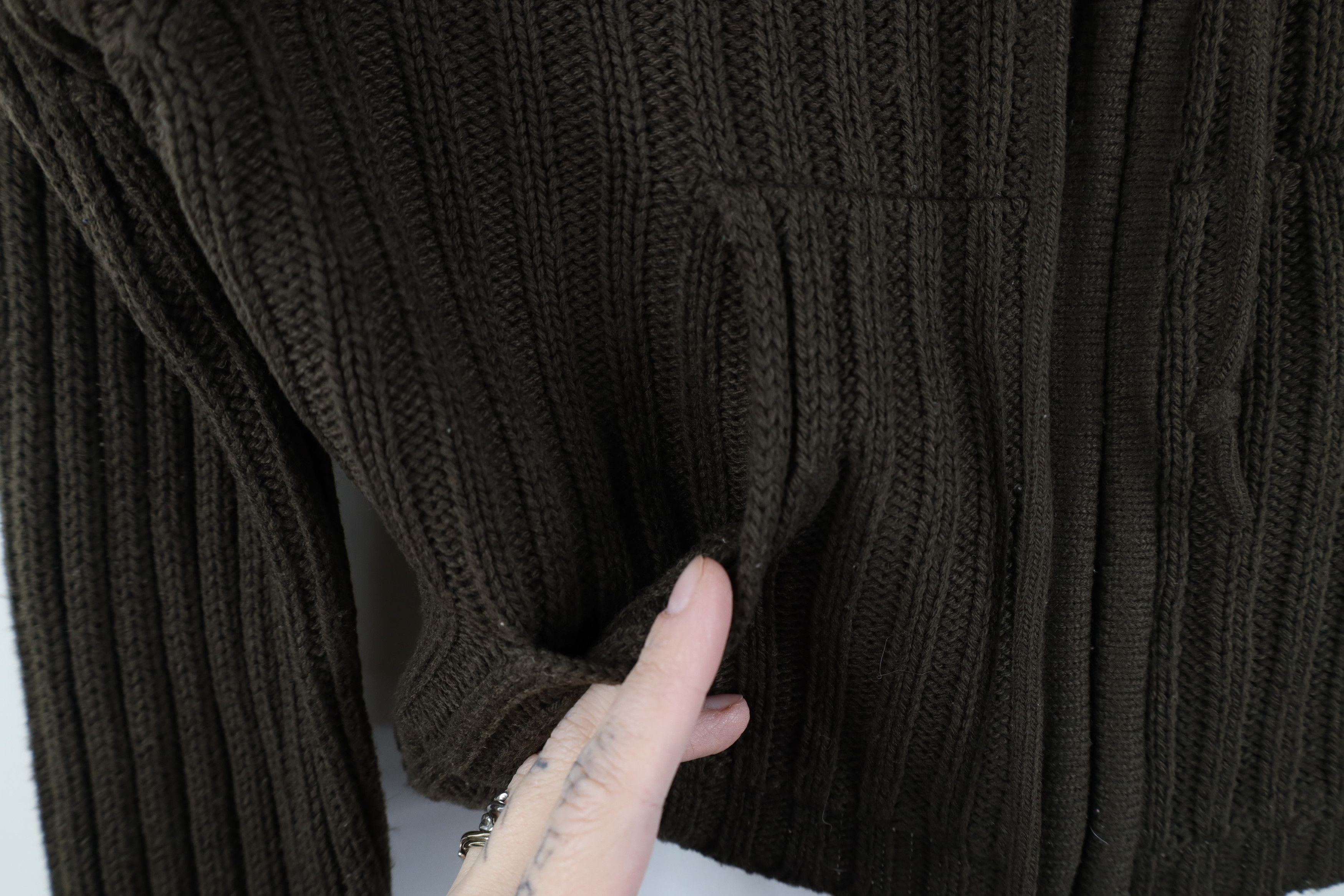 Vintage Vintage 90s Y2K Babydoll Cropped Ribbed Knit Hoodie Sweater Size S / US 4 / IT 40 - 4 Thumbnail
