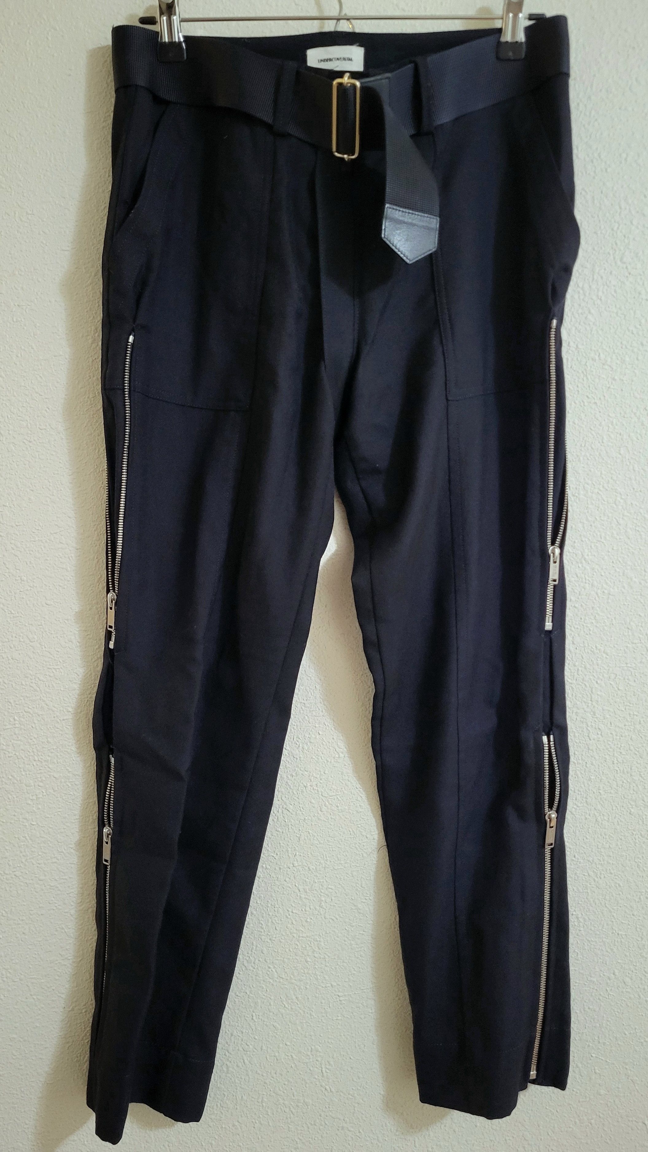 image of Undercover Wool Four Zipper Bondage Pants in Black, Men's (Size 30)