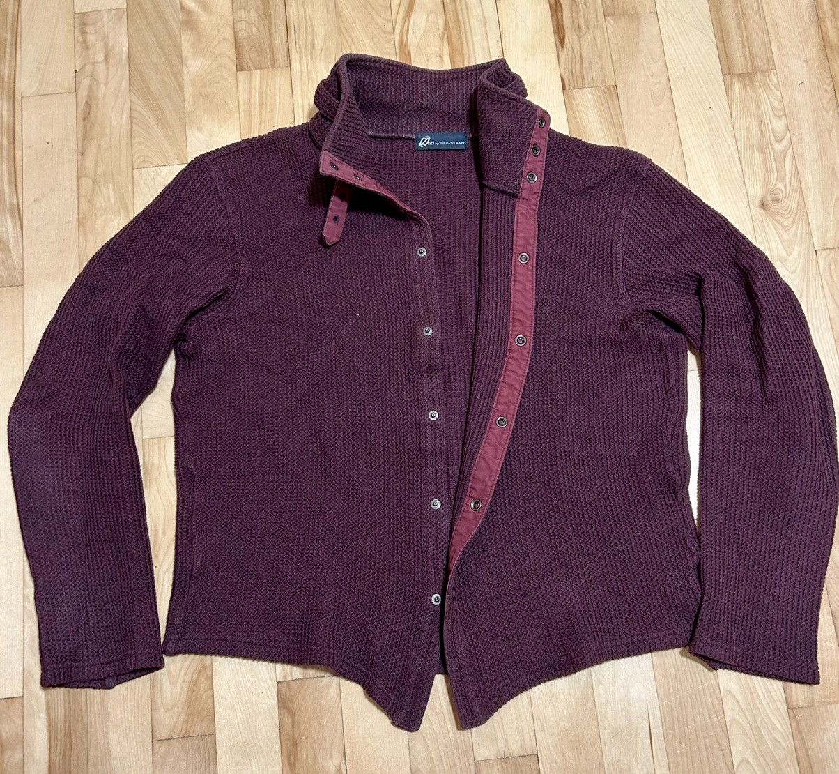 Tornado Mart Waffle Knit Belted Neck Shirt Size US XL / EU 56 / 4 - 2 Thumbnail