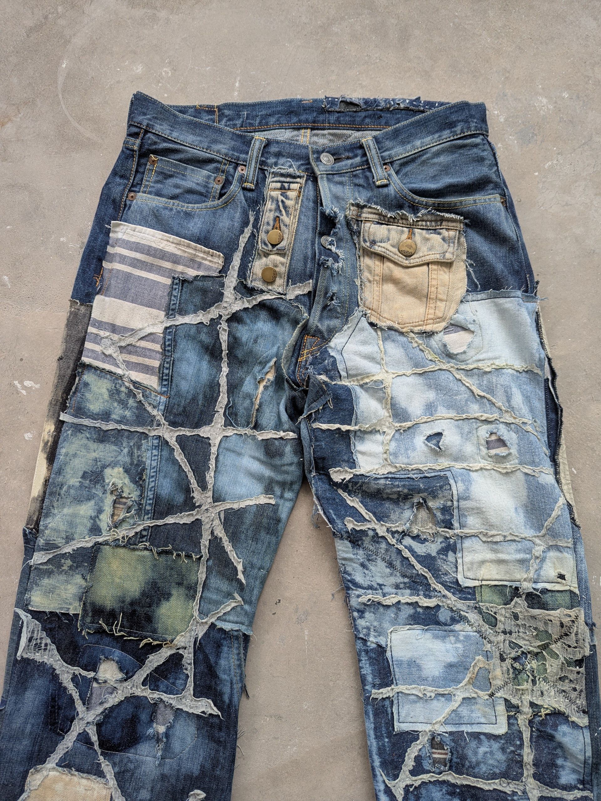 Japanese Brand × Kapital × Kapital Kountry NEED GONE ❌ Kapital Kountry Boro Reconstructed Patchwork Size US 31 - 5 Thumbnail