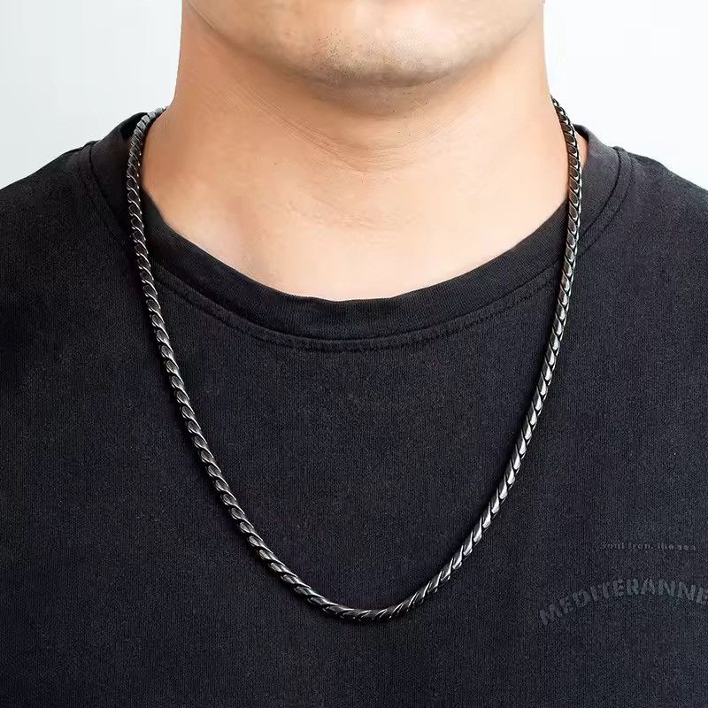 Other Vintg Snake Link Chain Oxidized Necklace Size ONE SIZE - 1 Thumbnail
