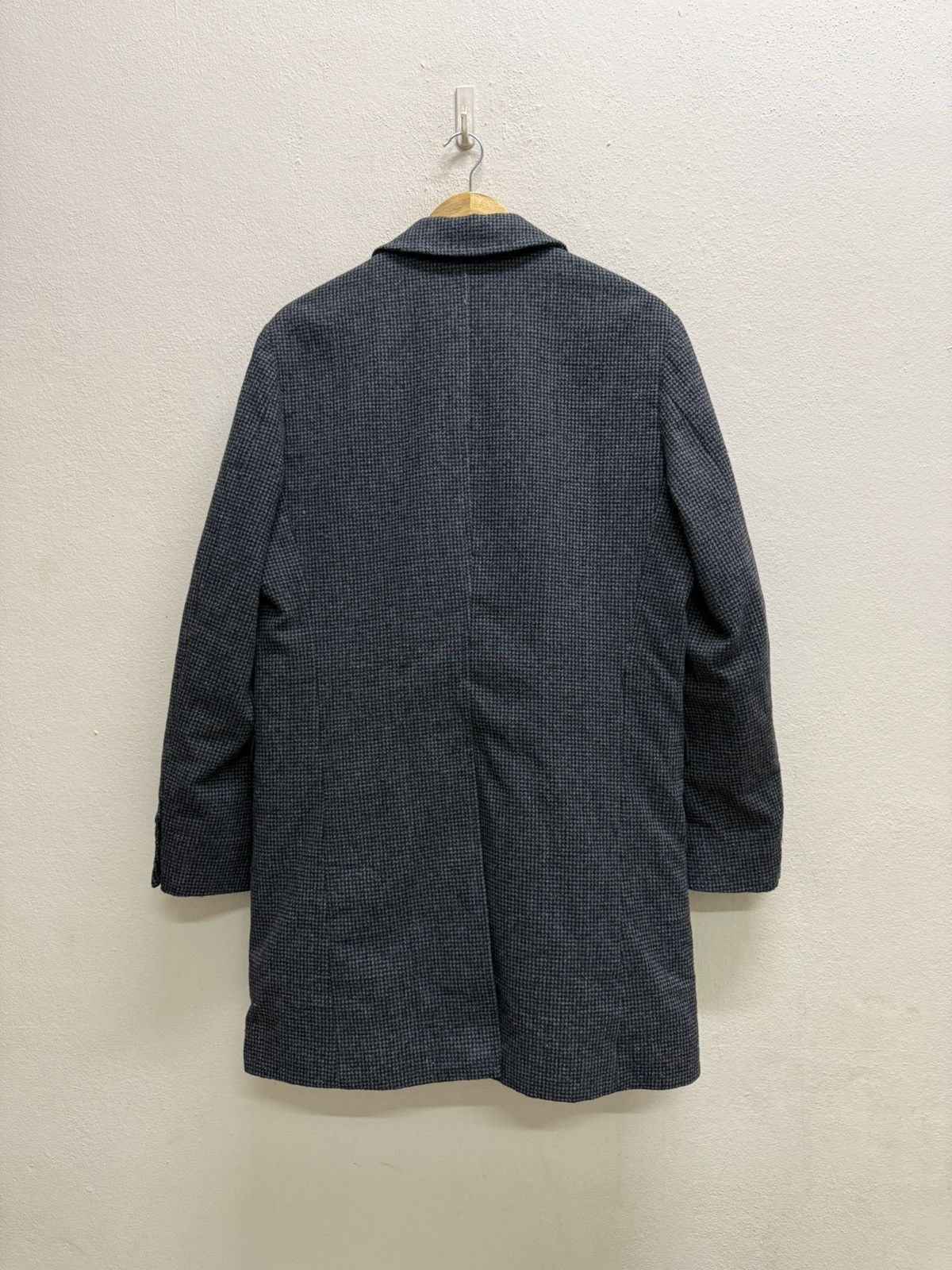 Tete Homme TETE HOMME GREY HOUNDSTOOTH WOOL OVERCOAT JACKET Size US M / EU 48-50 / 2 - 21 Thumbnail