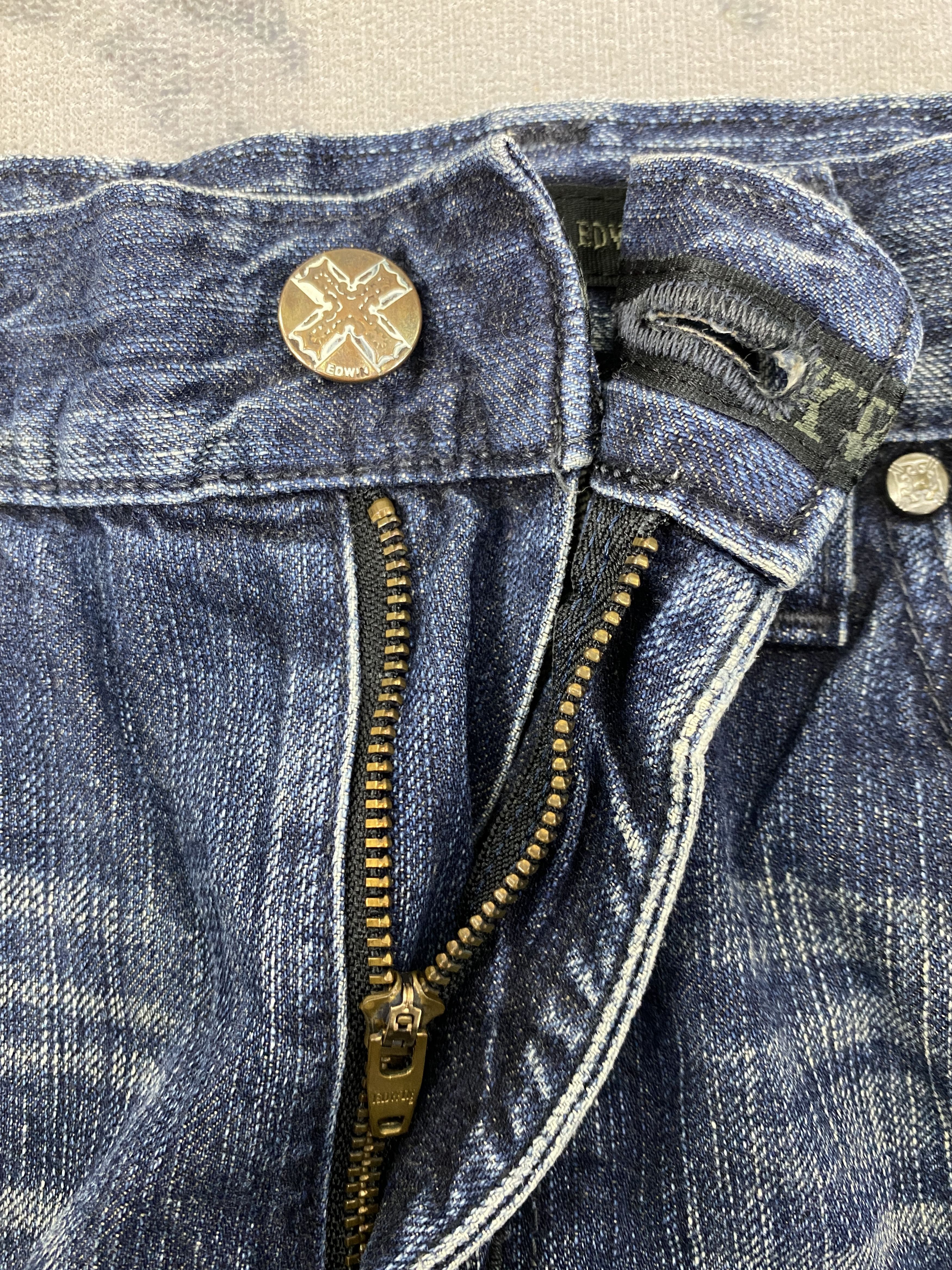 Edwin Distressed Blue Vintage Edwin Flare Jeans 35x30 Denim-JN3844 Size US 35 - 6 Thumbnail