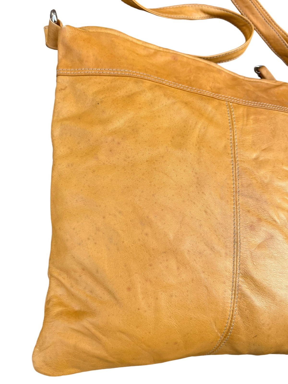 Leather Vintage DEL CONTE Muddy Stains Fade Patina Leather Bag Size ONE SIZE - 12 Thumbnail
