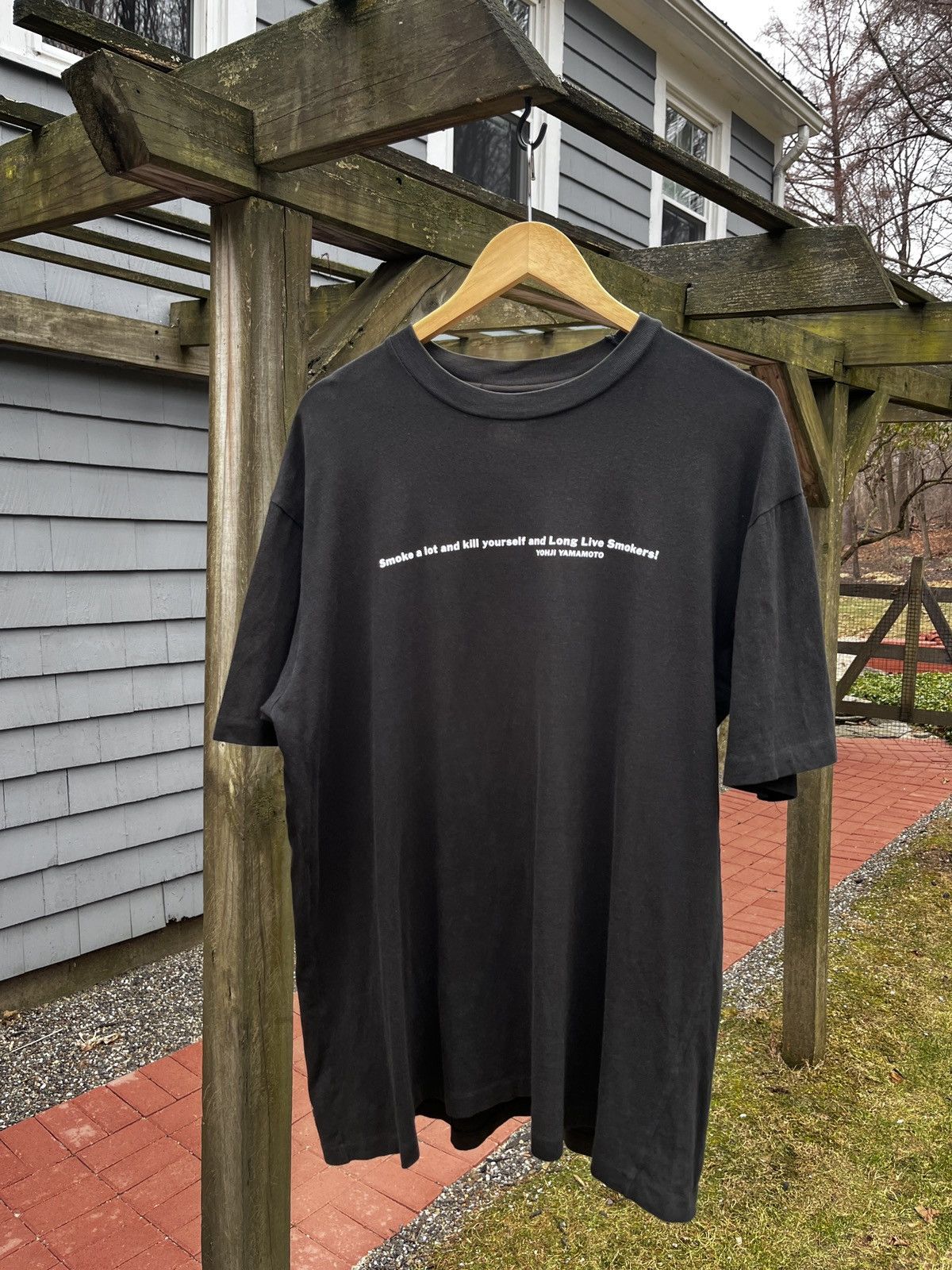 Yohji Yamamoto Yohji Yamamoto Pour Homme 90’s “smoke & kill yourself” tee Size US XL / EU 56 / 4 - 1 Thumbnail