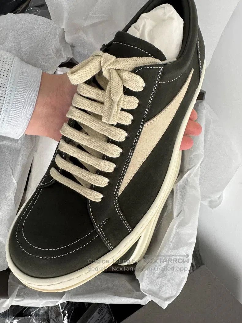 Rick Owens Rick Owens Dark Green Leather Sneakers. Size US 9 / EU 42 - 3 Thumbnail