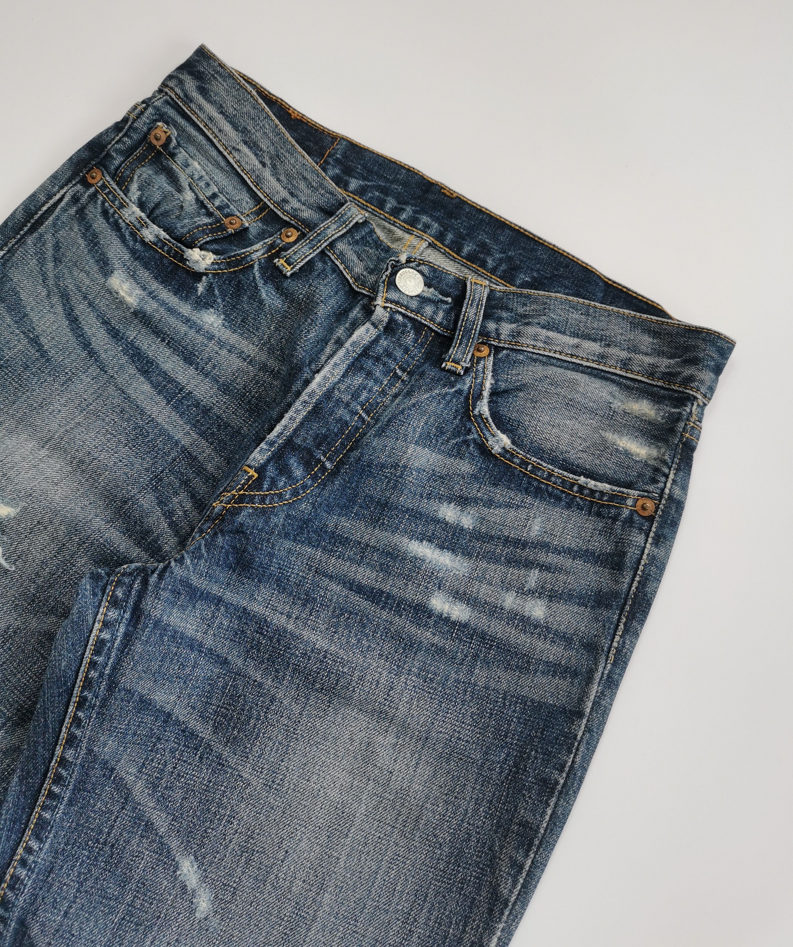 Levi's RARE SAMPLE Levis501 Distressed Boro Patchwork Jeans Vintage Size US 28 / EU 44 - 7 Thumbnail
