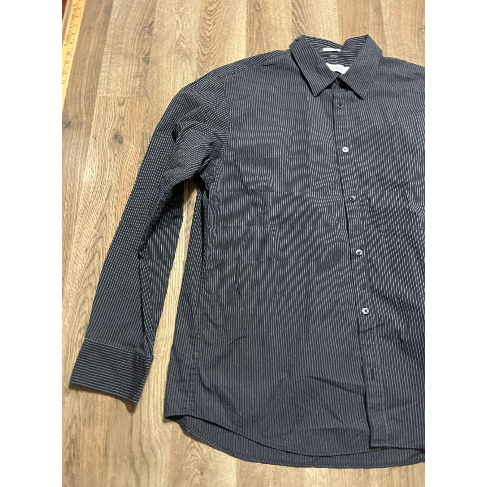 Calvin Klein Calvin Klein Shirt Men's XL Black White Pin Striped Button Up Size US XL / EU 56 / 4 - 3 Thumbnail