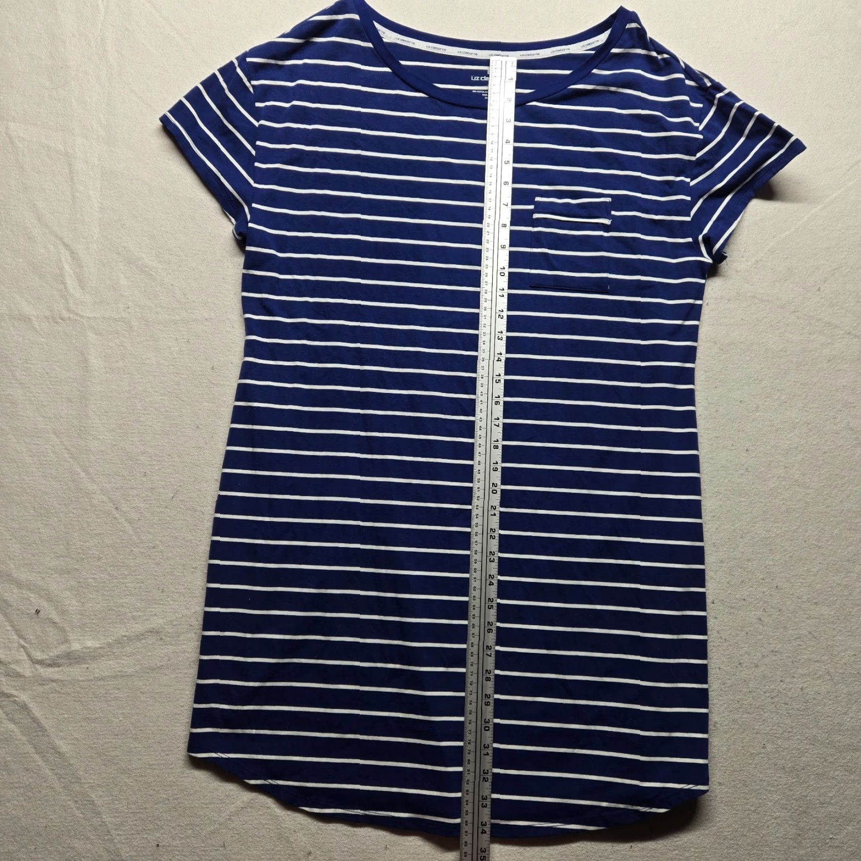 Liz Claiborne Liz Claiborne Shirt Blue Striped Short Sleeve XL Womens Adult Regular Straightforward Casual Shirt Size XL / US 12-14 / IT 48-50 - 5 Thumbnail