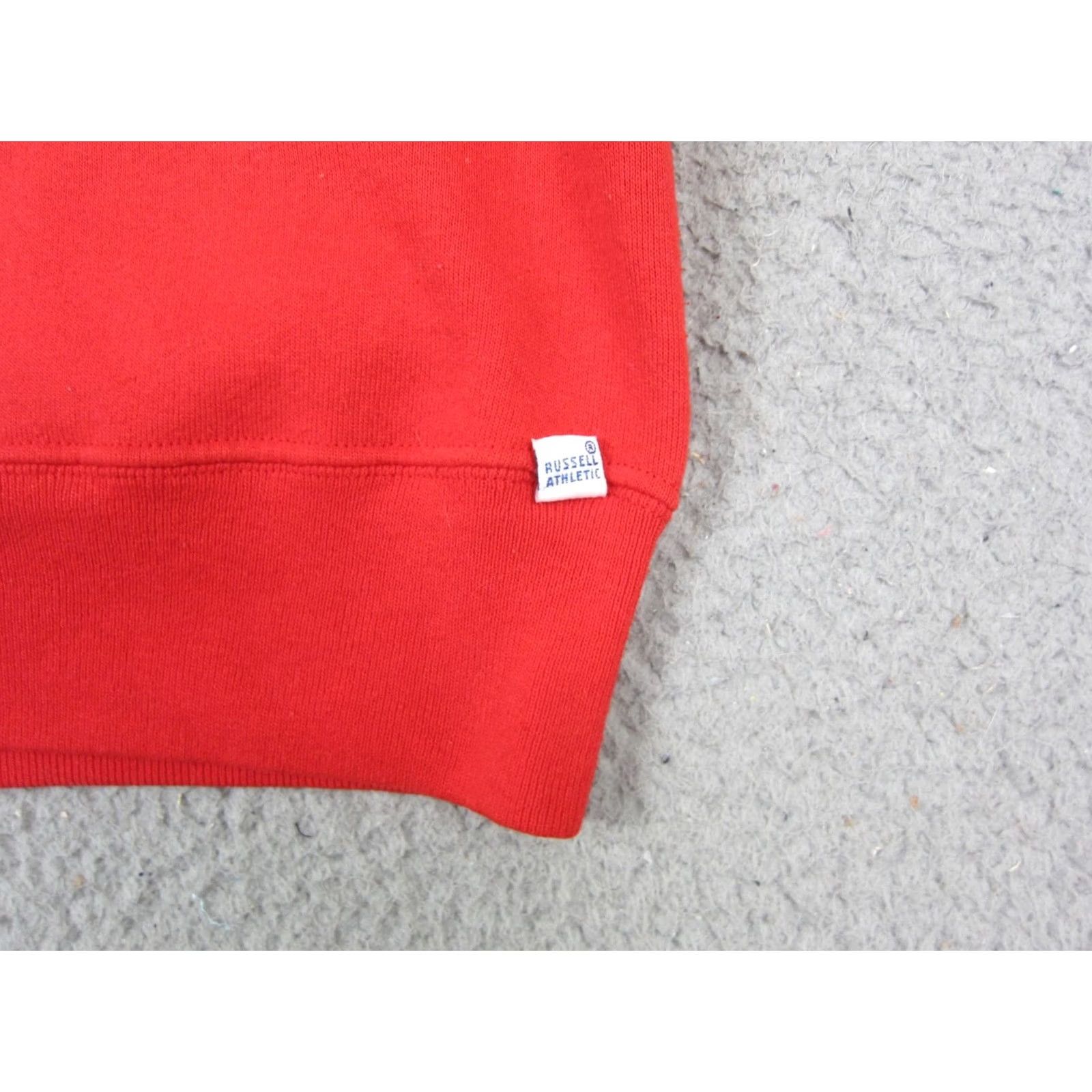 Russell Athletic VINTAGE Russell Sweatshirt Mens XL Red 90s USA Logo Pullover Crew Neck Cotton Fleece Therma Comfort Size US XL / EU 56 / 4 - 7 Thumbnail