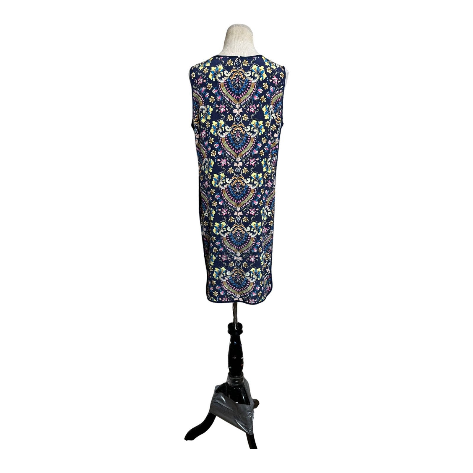 Anthropologie Kachel navy blue floral silk sleeveless mini dress size 12 Size XL / US 12-14 / IT 48-50 - 11 Thumbnail