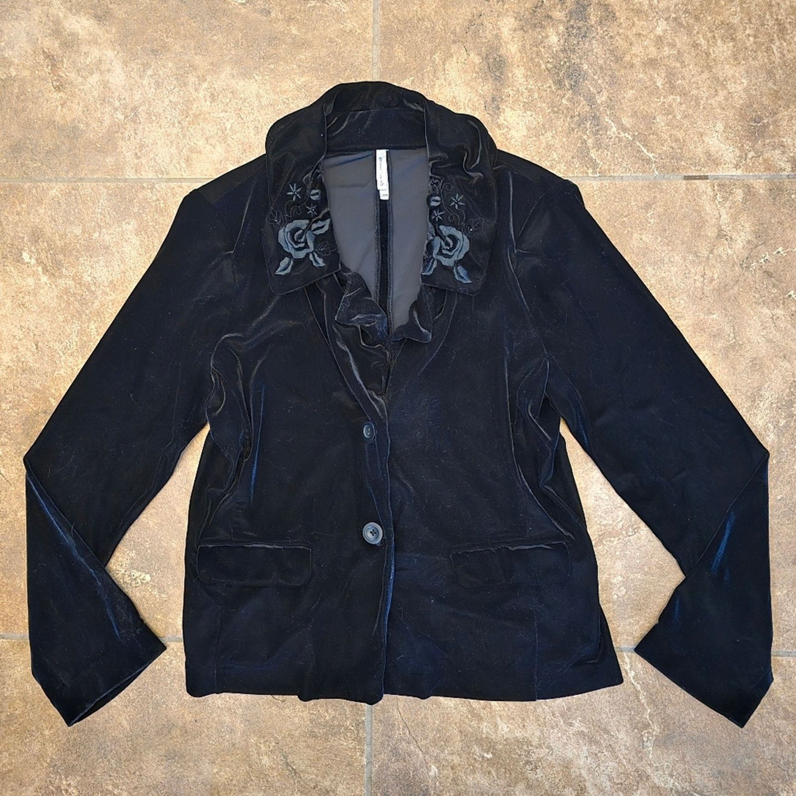 Other Black Velvet Lush | WHITE STAG | Button Down Cardigan Size L / US 10 / IT 46 - 1 Thumbnail