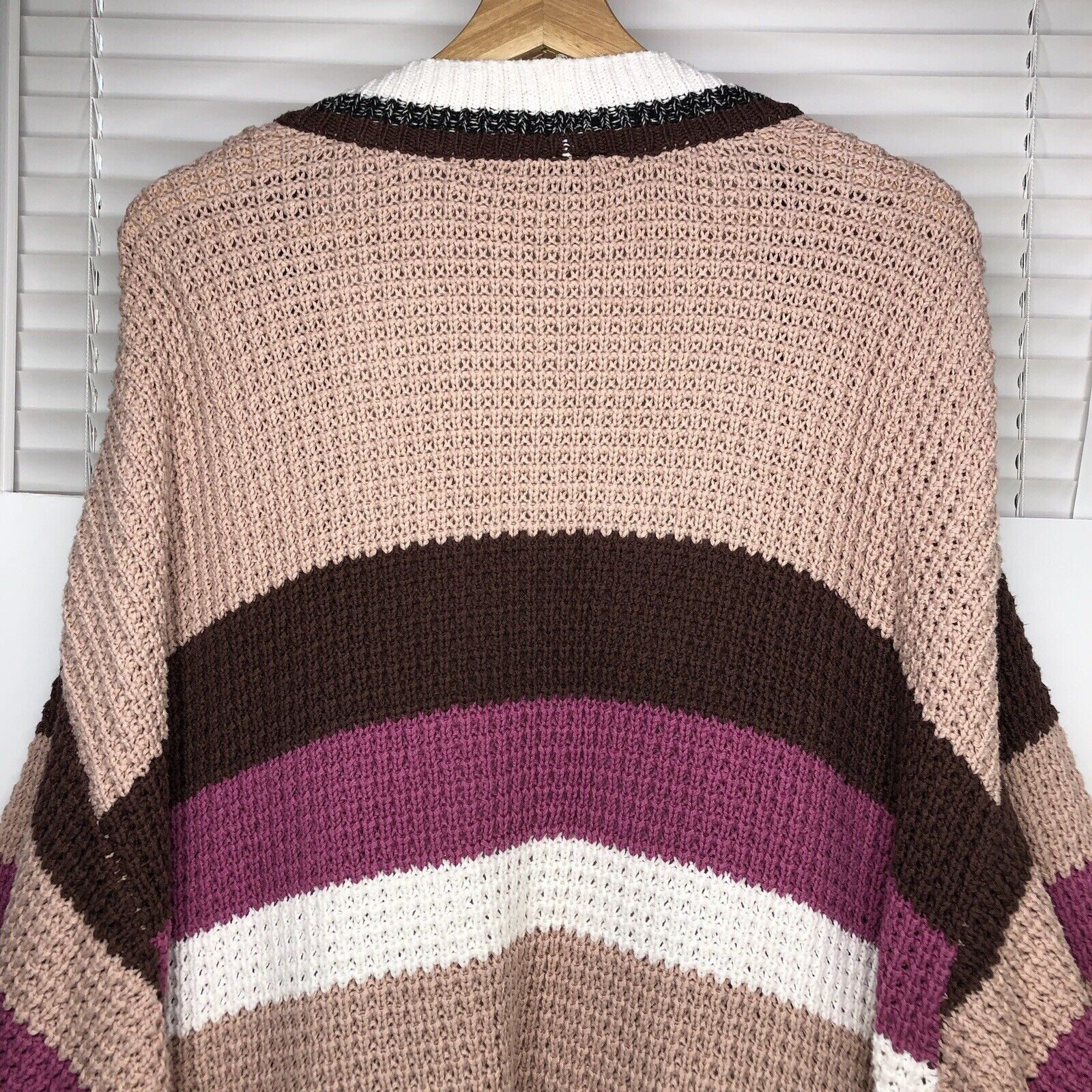 Torrid Torrid Striped Open Front Pocket Cardigan Sz 5X Pink Brown Size ONE SIZE - 7 Thumbnail