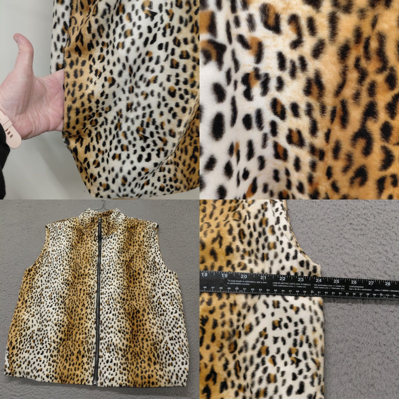 Jordan Brand Jordan Vest Womens XL Brown Leopard Print Full Zip Sleeveless Animal Pocket Vest Multicolor Leopard Pattern Womens Jordan Vest Size XL / US 12-14 / IT 48-50 - 8 Thumbnail