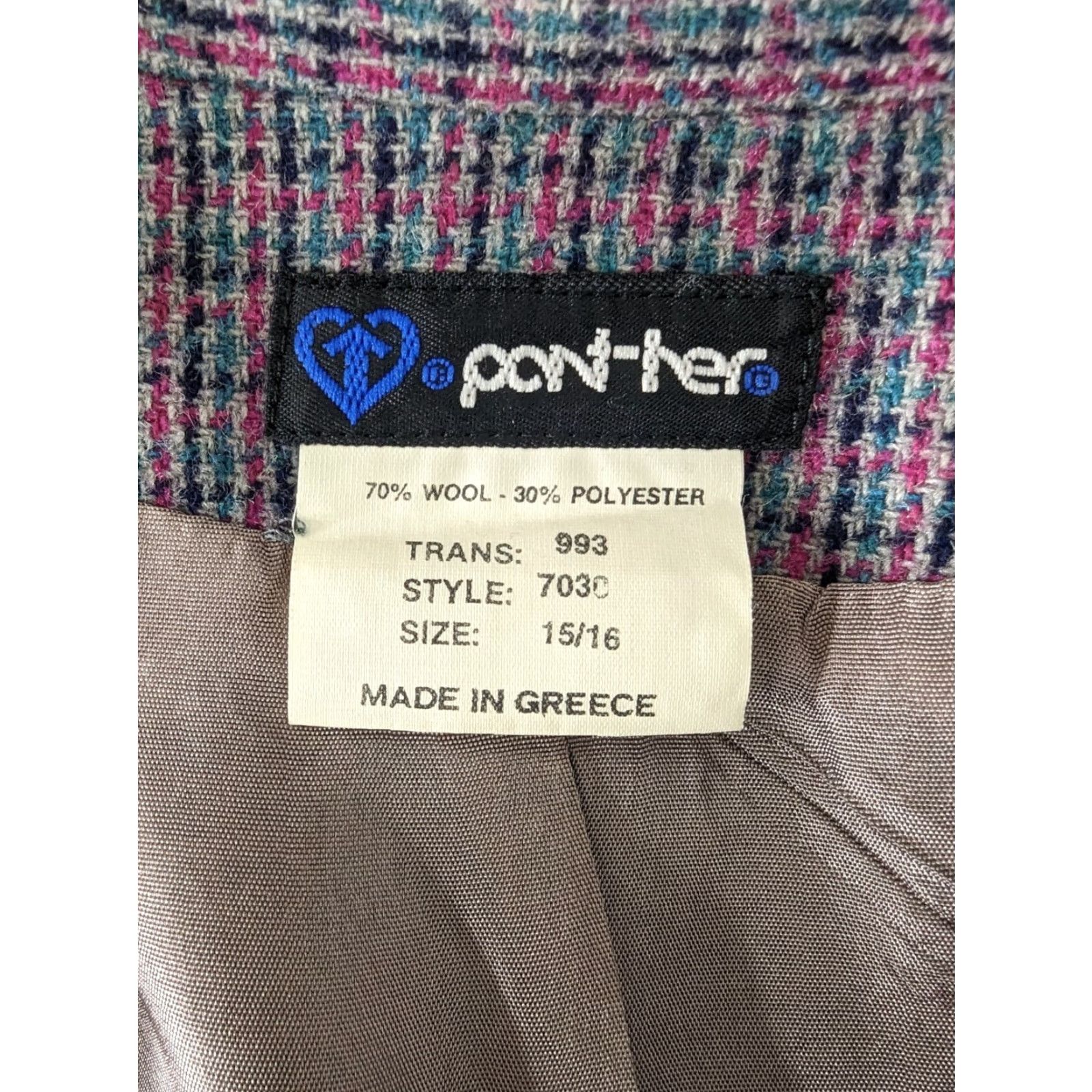Doublet VINTAGE Plaid Wool Blazer Pink Grey Large 15/16 Check Lined Double Breasted Blazer Women Regular L Sizes Gray Size L / US 10 / IT 46 - 5 Thumbnail