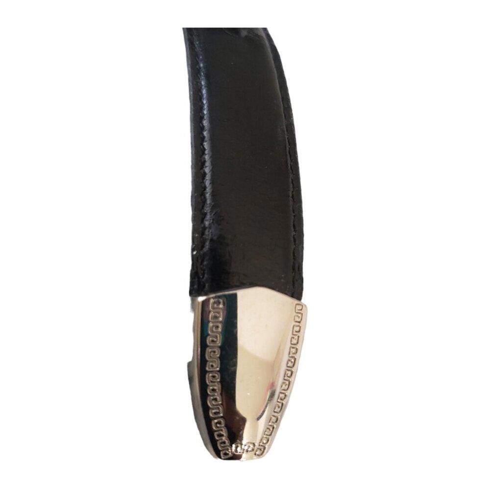 Designer JG Hook Black Leather Belt Size ONE SIZE - 5 Thumbnail