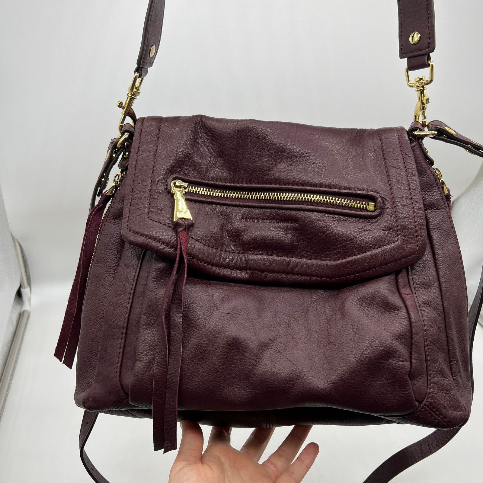 Aimee Kestenberg Leather Shoulder Bag Fifth in Red, Women's