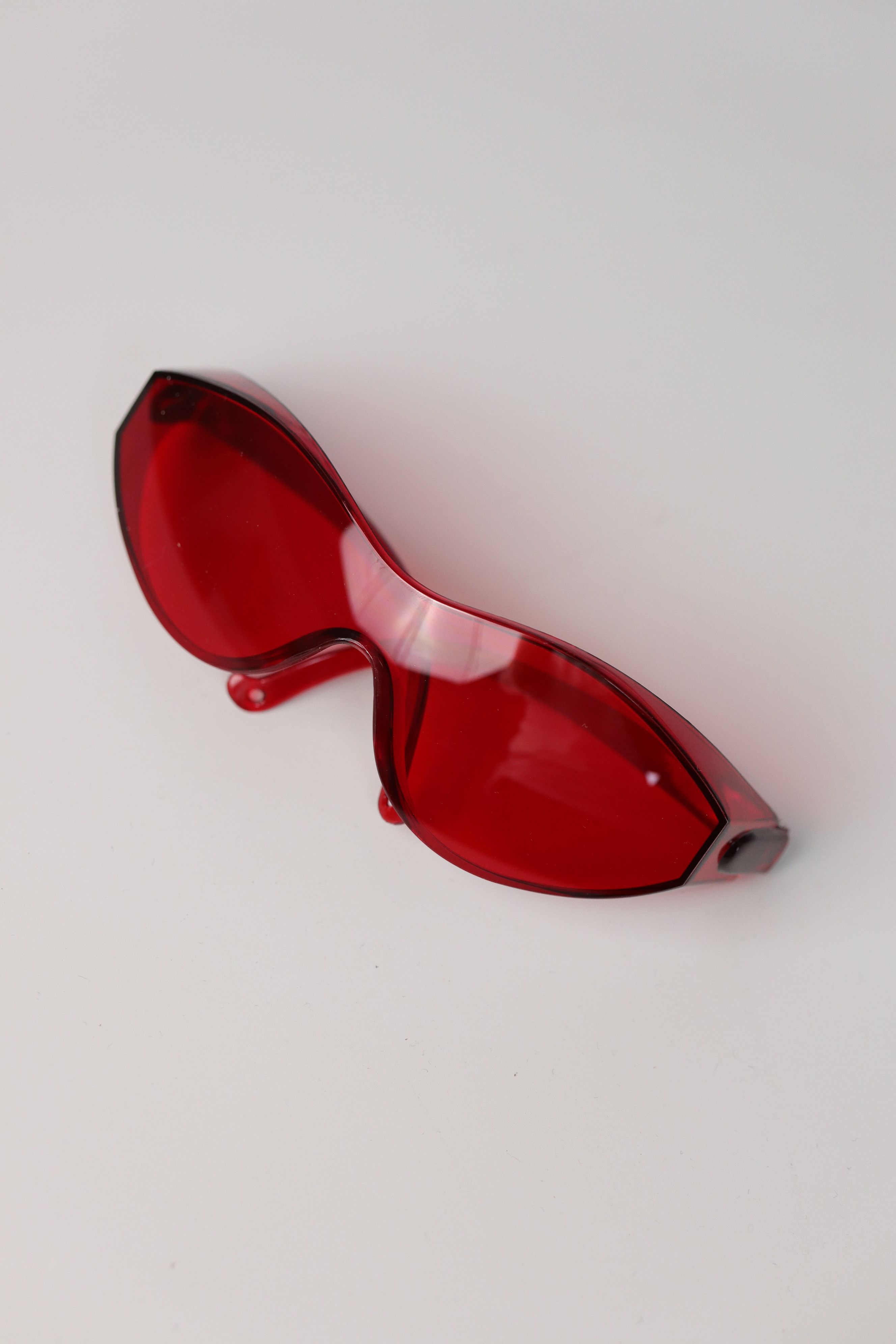 Japanese Brand Y2k Large Wide Safety Glasses Sunglasses Red Unisex One Size Size ONE SIZE - 3 Thumbnail