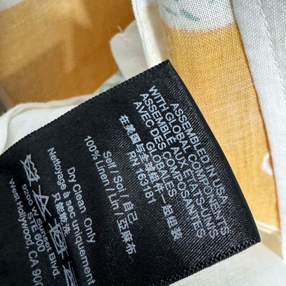 Rhude Rhude Linen Cuban Shirt White Yellow Green Men’s Size Medium Size US M / EU 48-50 / 2 - 6 Thumbnail