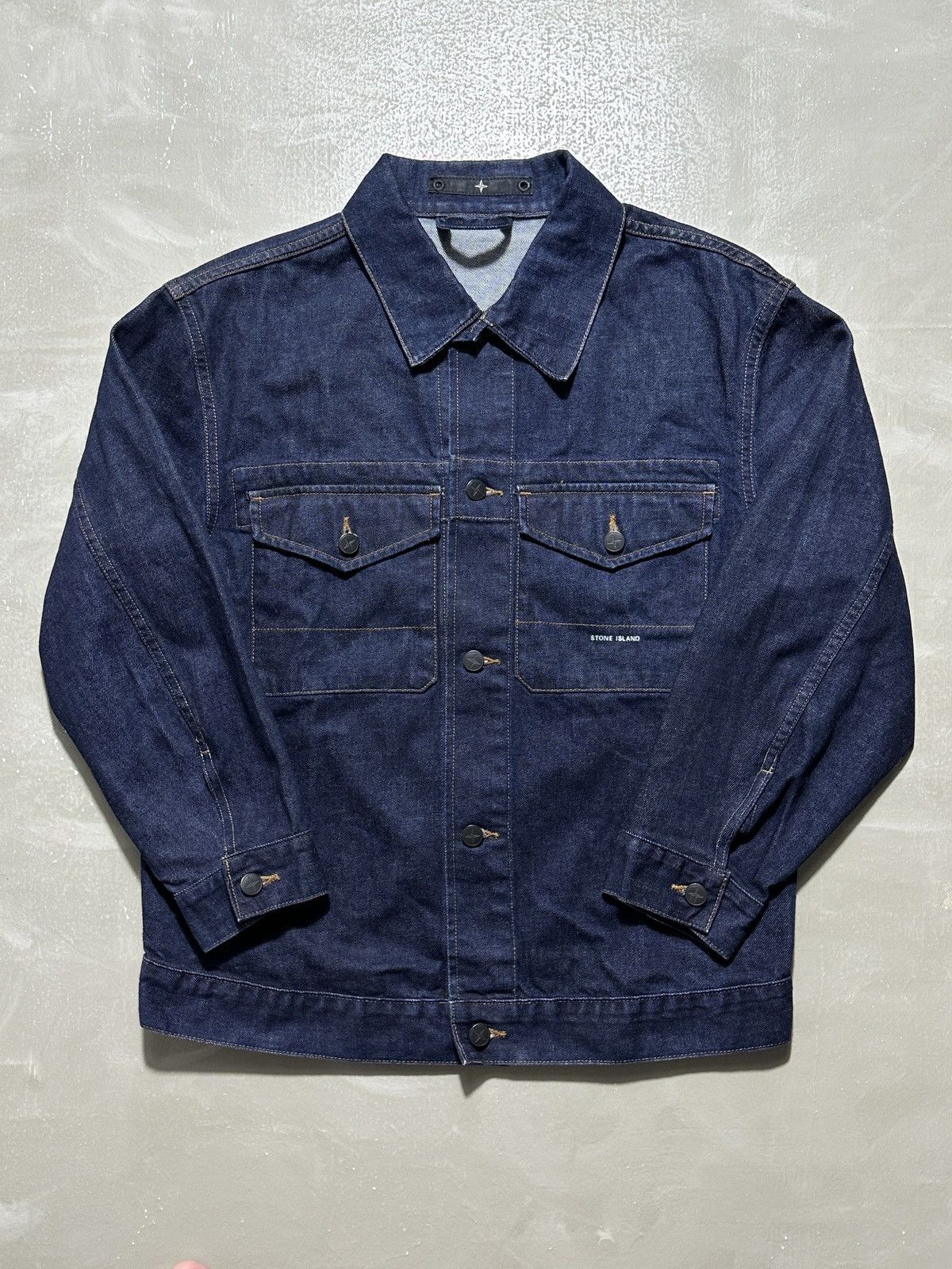 Stone Island Vintage Stone Island Denims Navy 00s Denim Tracker Jacket Size US XL / EU 56 / 4 - 3 Thumbnail