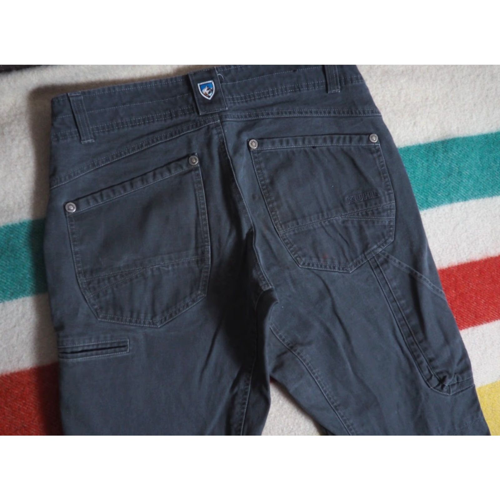 Logo 7 Kuhl Lawless Faded Gray Canvas Outdoor Hiking 31x30 Logo Work Pants Mens Size US 31 - 3 Thumbnail