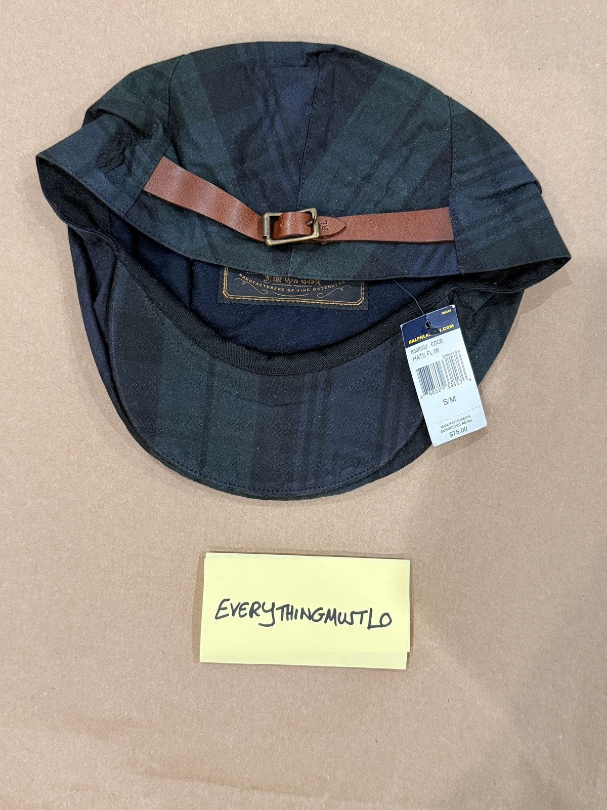 Polo Ralph Lauren Polo Ralph Lauren Newsboy Cap blue green black watch plaid Size ONE SIZE - 2 Thumbnail