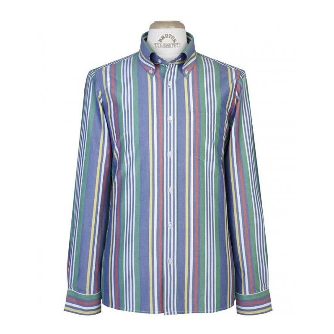 Brutus × Other UK Vintage Brutus Trimfit London the Candy Stripe Oxford Colar Size US XL / EU 56 / 4 - 2 Thumbnail