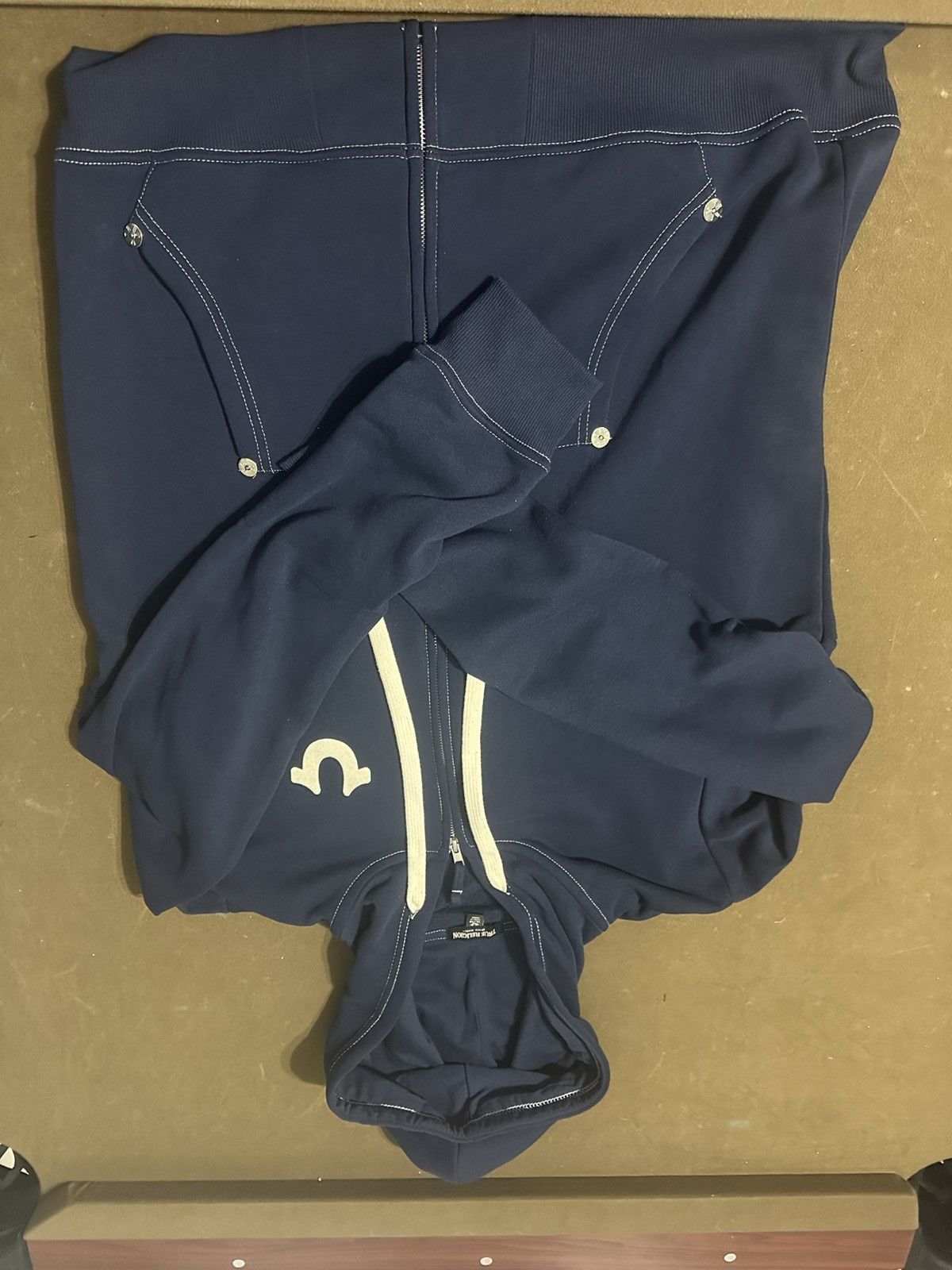 True Religion True Religion Men’s Buddha Navy Zip-Up Hoodie Size US XL / EU 56 / 4 - 2 Thumbnail