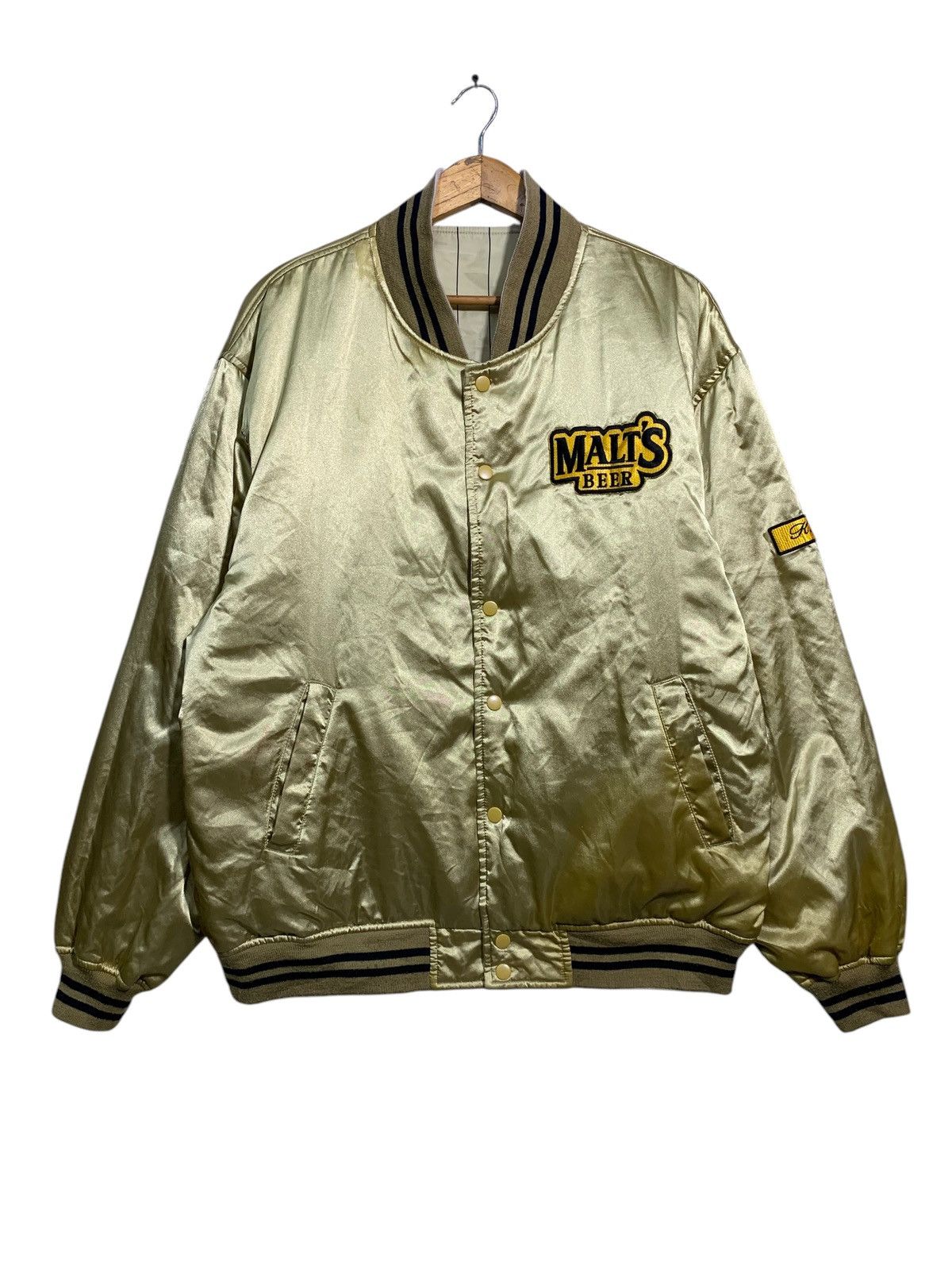 Japanese Brand 🔥VTG MALTS BEER VARSITY JACKETS REVERSIBLE Size US L / EU 52-54 / 3 - 8 Thumbnail
