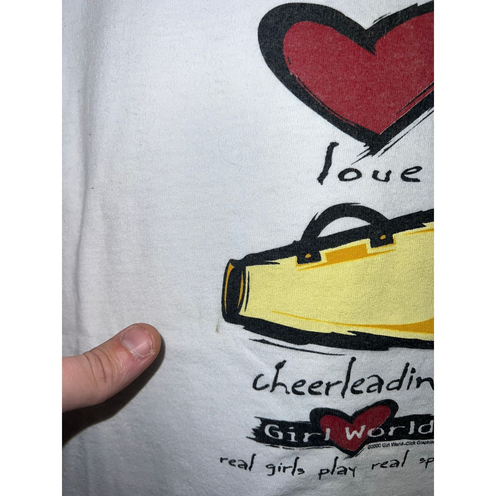 Vintage Vintage Girl World Shirt Peace Love Cheerleading Tee XL Size US XL / EU 56 / 4 - 5 Thumbnail