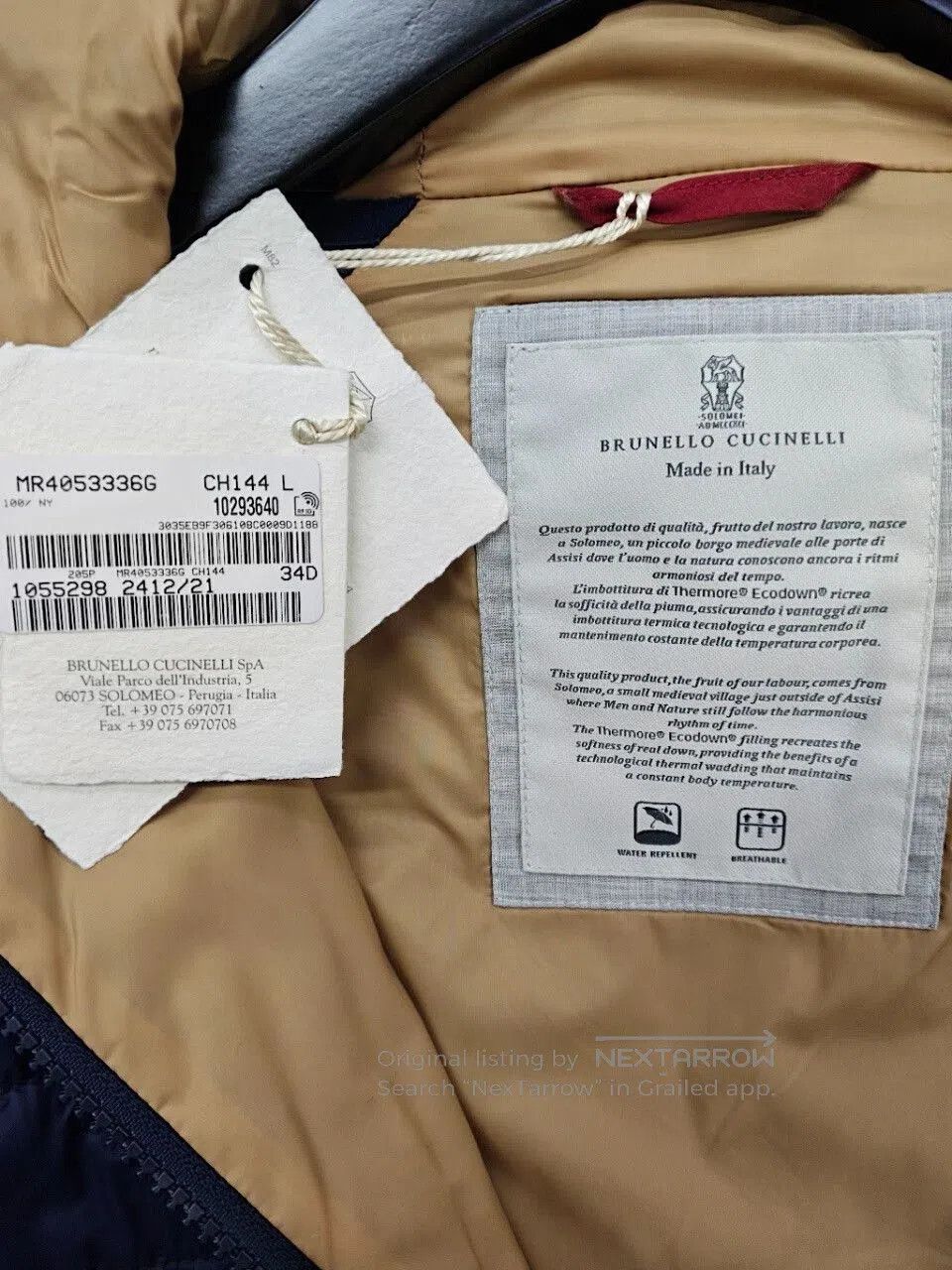 Brunello Cucinelli Brunello Cucinelli Men's Hooded Cotton Jacket. Size US M / EU 48-50 / 2 - 8 Thumbnail