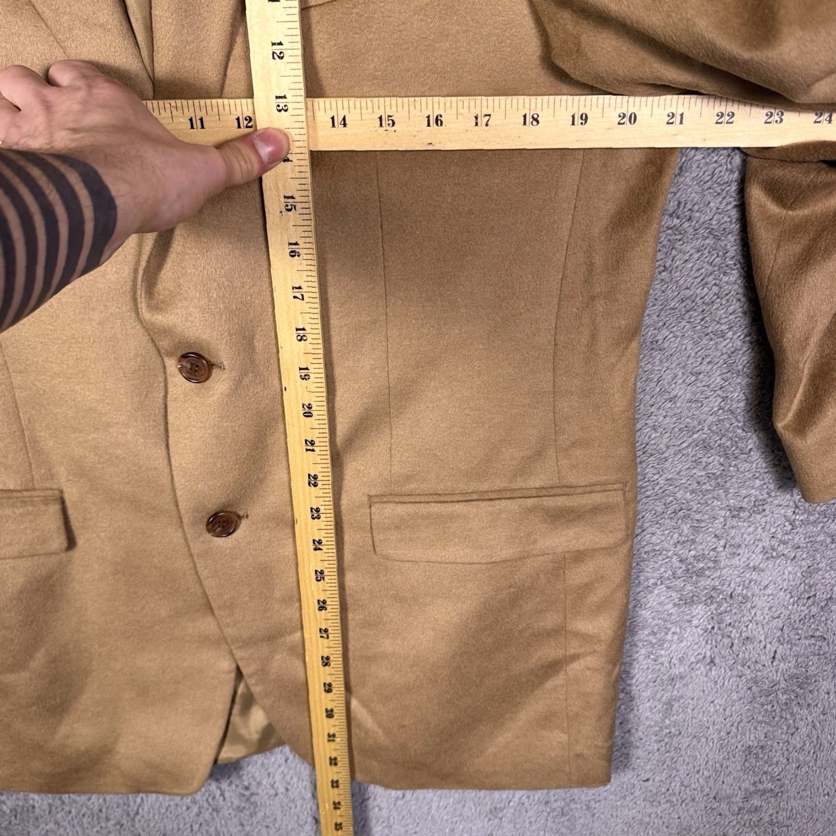 Ralph Lauren Ralph Lauren Blazer Mens 42L Sport Coat Jacket Wool Silk Cashmere Soft Brown Notch 2-Button 4-Button Single-Vented Size 42R - 7 Thumbnail
