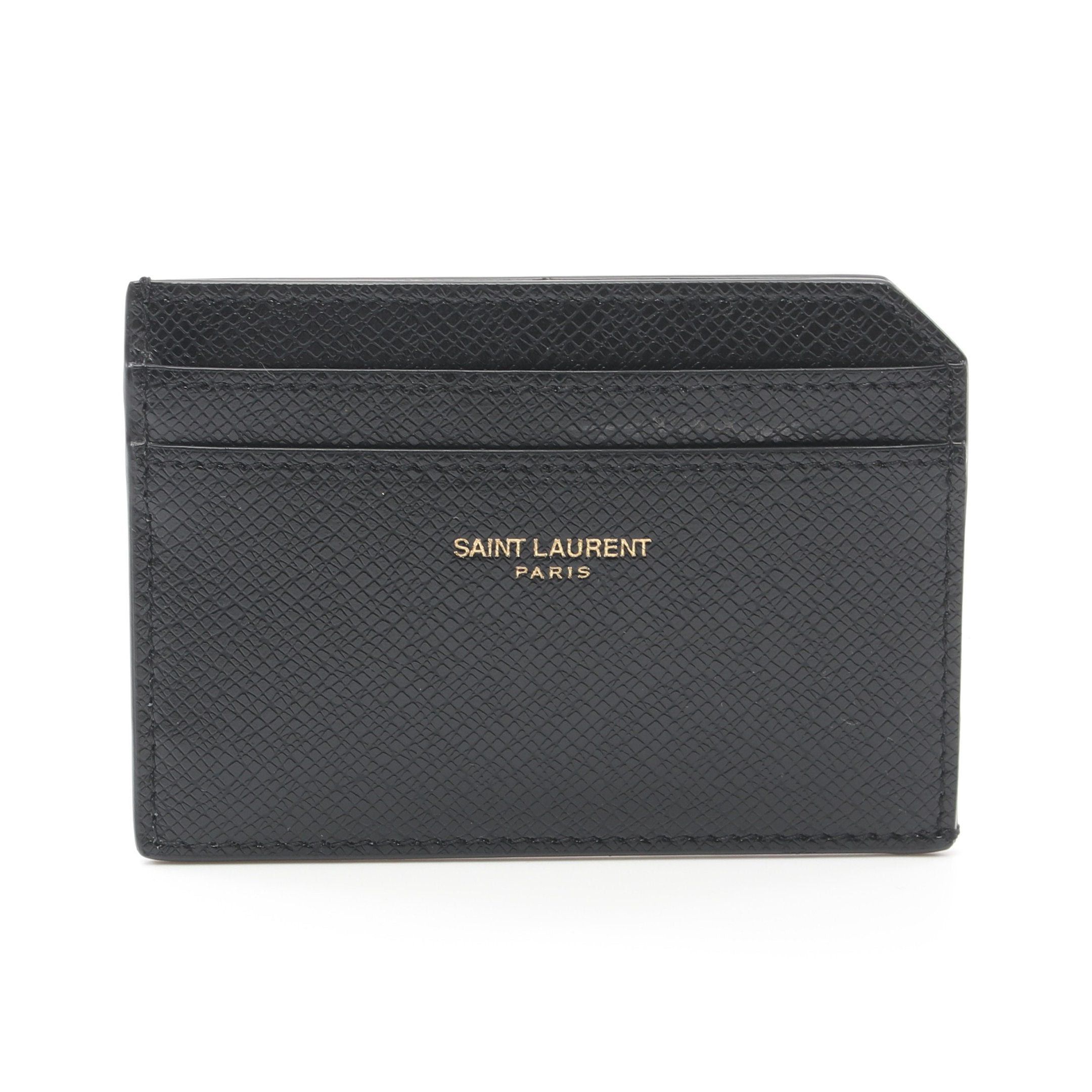 Yves Saint Laurent Yves Saint Laurent Card Case Pass Leather Black Size ONE SIZE - 1 Thumbnail
