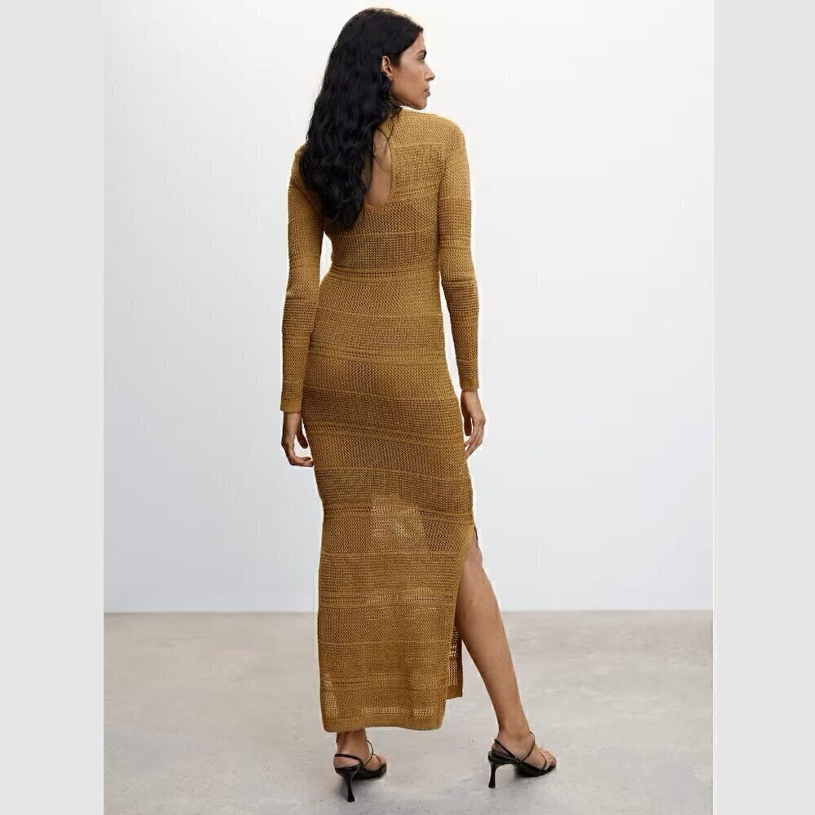 Mango MANGO Long Knit Openwork Maxi Dress NWT — Brown Size M / US 6-8 / IT 42-44 - 15 Thumbnail