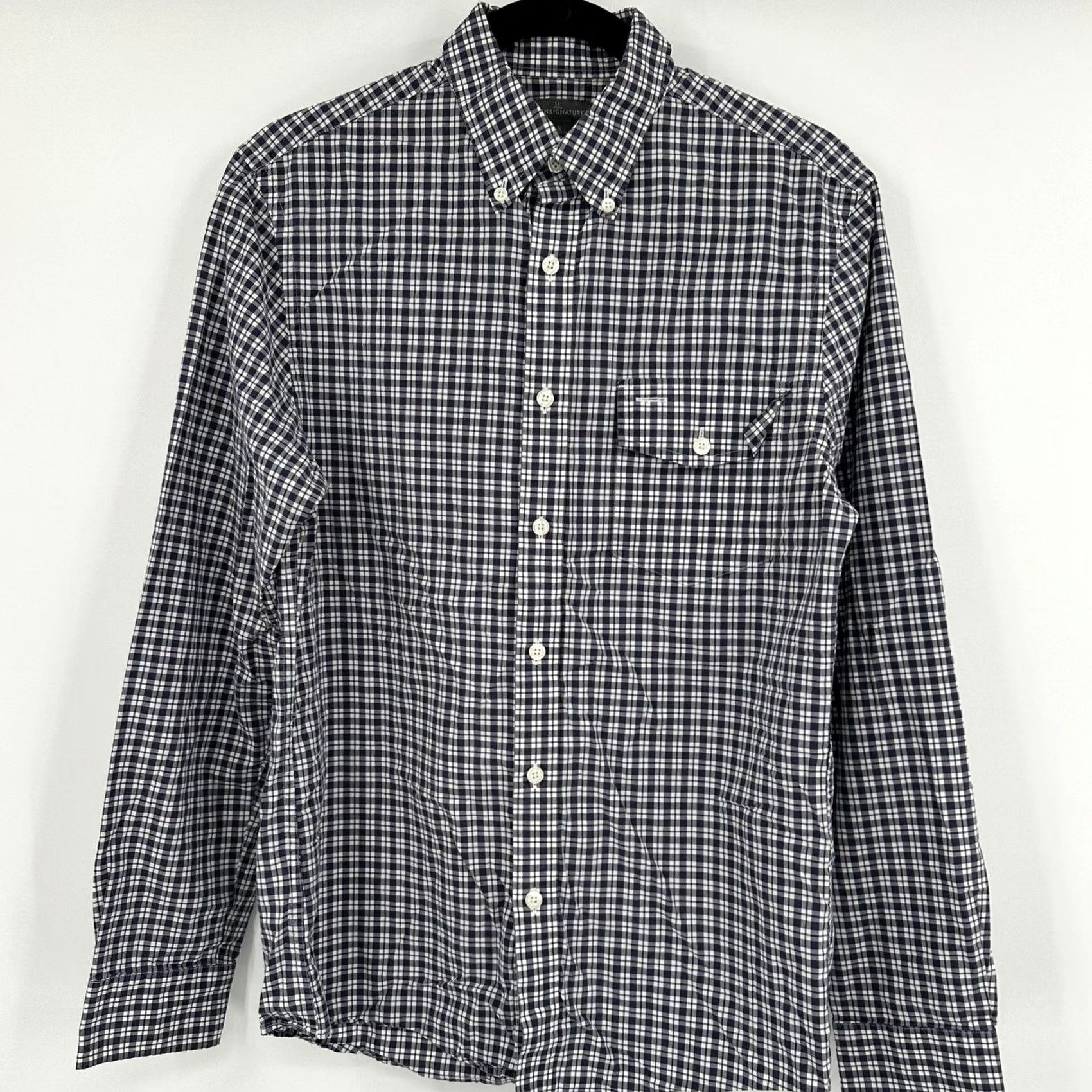 Vintage LL Bean Signature Shirt Mens Small Blue Gingham Plaid Button Down Long Sleeve Size US S / EU 44-46 / 1 - 4 Thumbnail