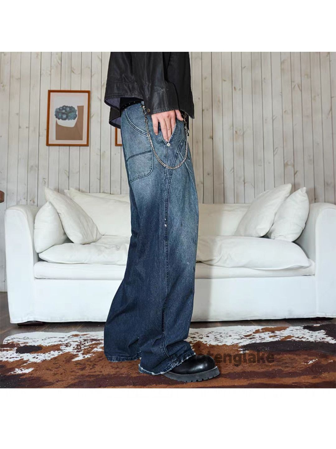 Jean xtl vintage wide Leg loose hiphop carpenter Stain jeans Size US 36 / EU 52 - 5 Thumbnail