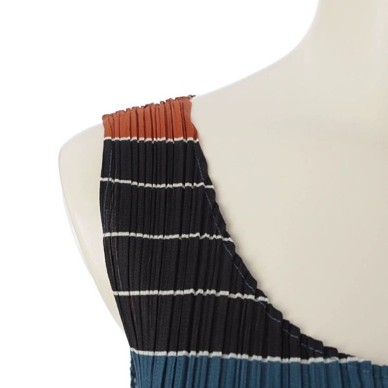 Issey Miyake Issey Miyake size:4 Brownish-yellow striped dress Size XS / US 0-2 / IT 36-38 - 5 Thumbnail