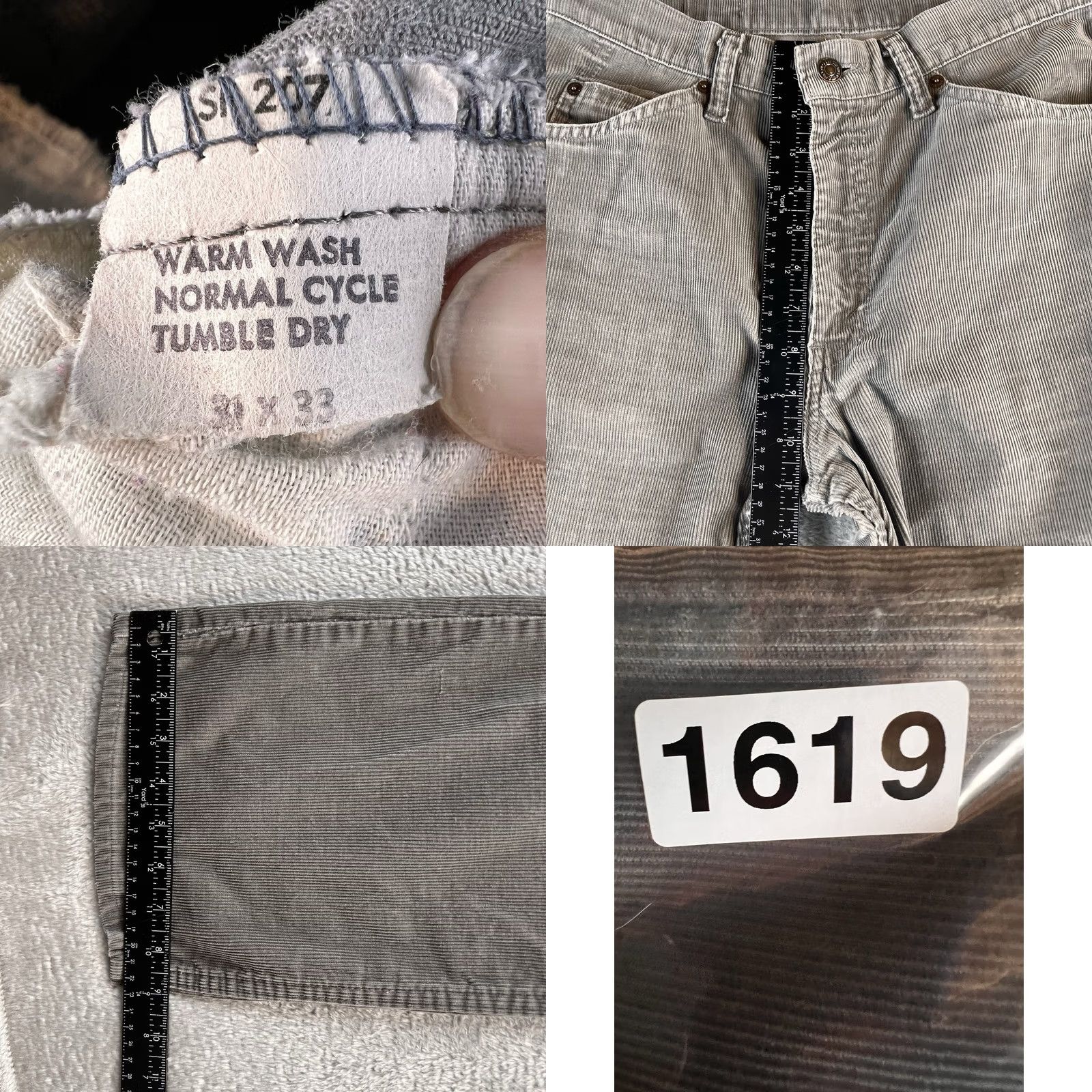 Levi's VINTAGE Levi's 517 Corduroy Pants Men 31x30 Gray Bootcut USA Made 80s 90s Y2K Size US 31 - 8 Thumbnail